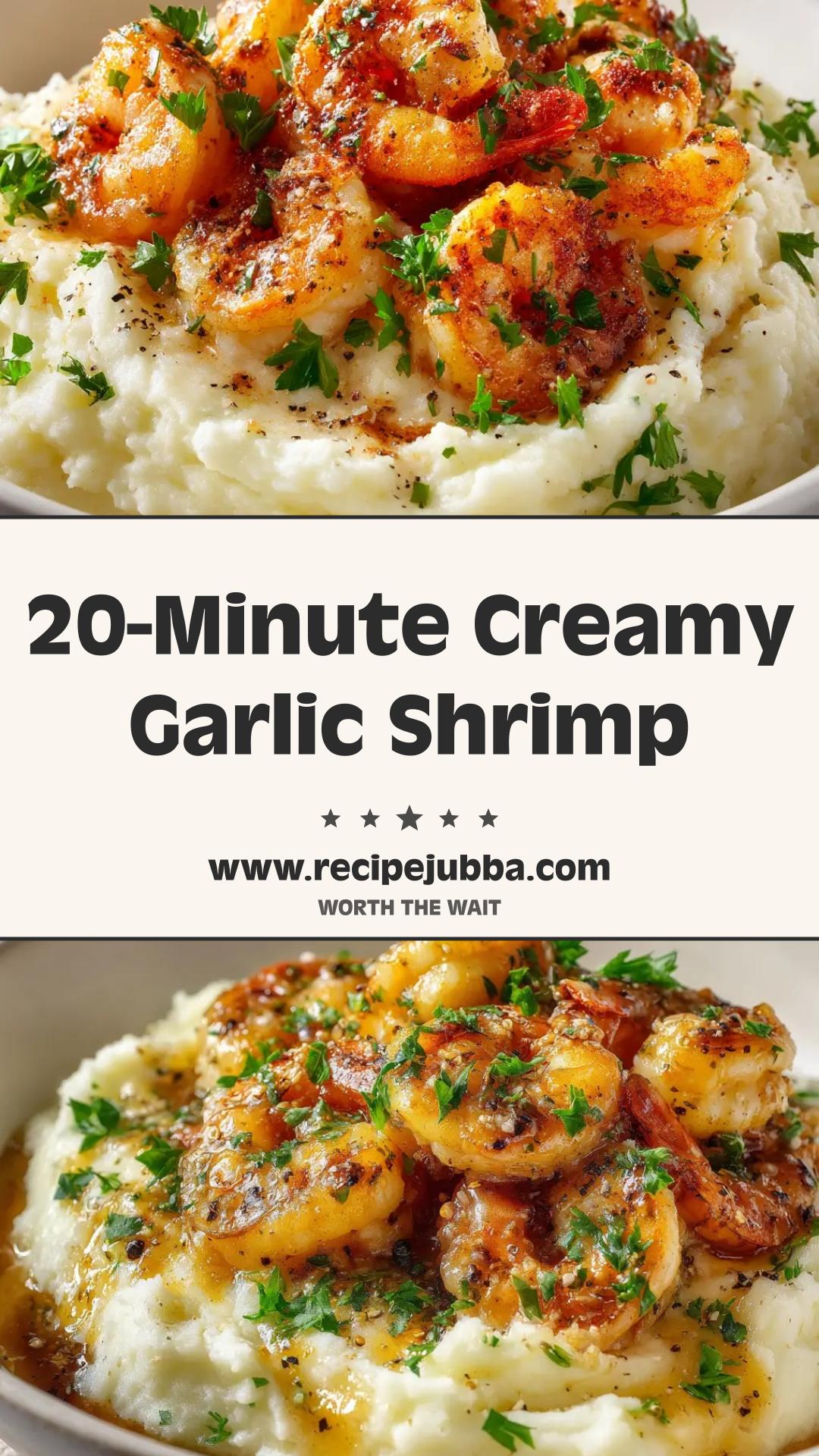 Creamy Garlic Shrimp: A 20-Minute Skillet Dinner — pin 1