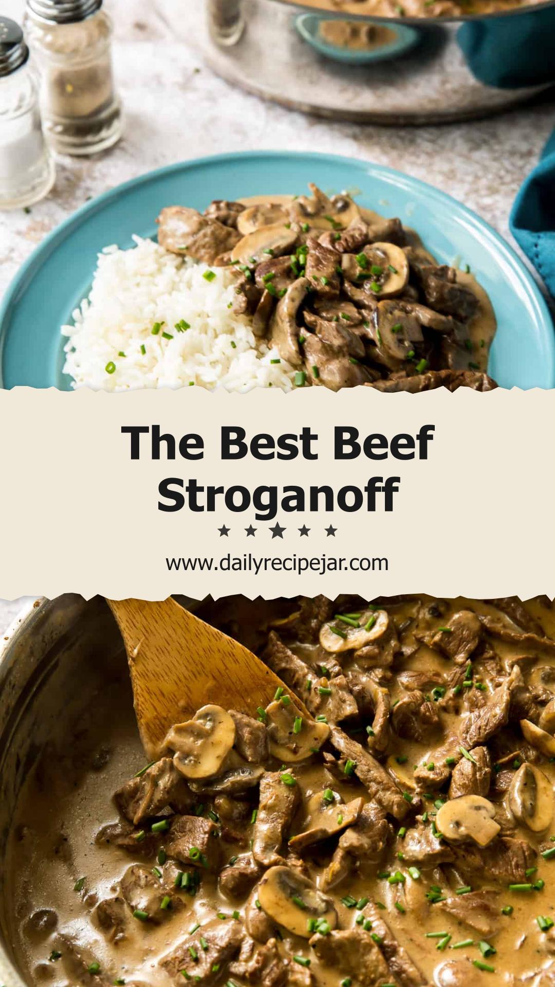 Beef Stroganoff with Sirloin and Cremini Mushrooms — pin 1