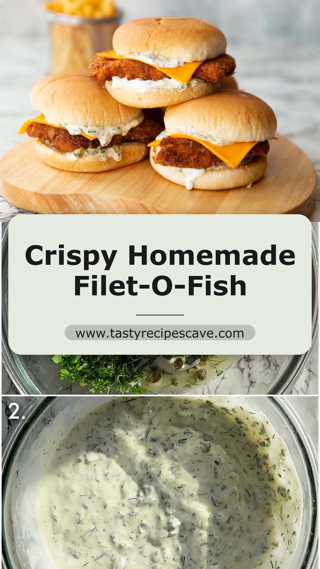 Homemade Filet-O-Fish with Crisp Panko Fish and Tartare Sauce — pin 1