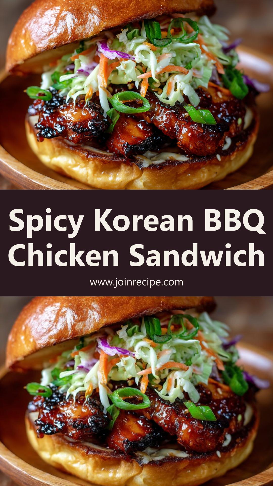 Korean BBQ Chicken Sandwich with Cabbage Slaw: A Spicy Comfort Meal — pin 2