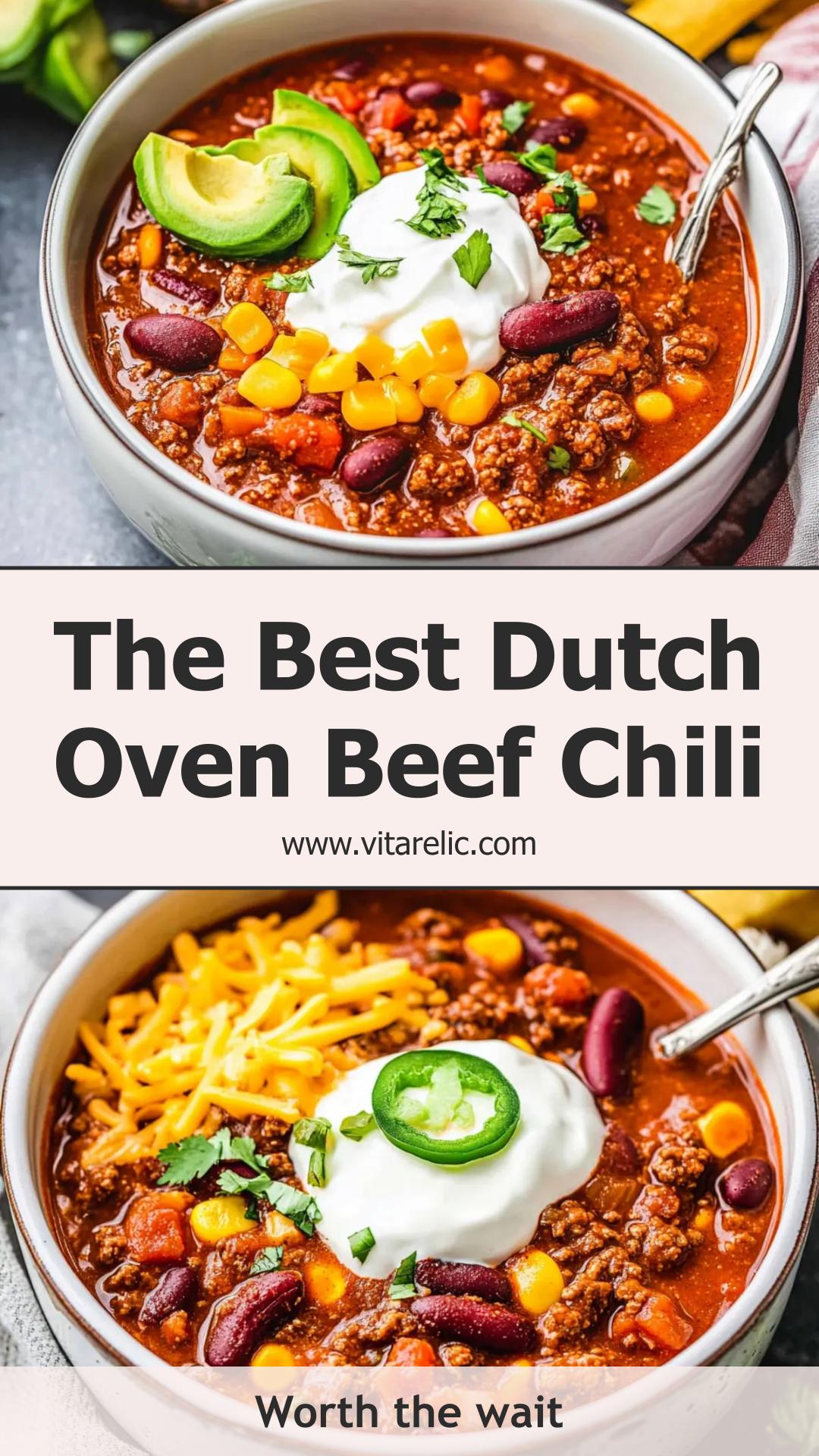 Dutch Oven Beef Chili with Caramelized Onions and Smoked Paprika — pin 1