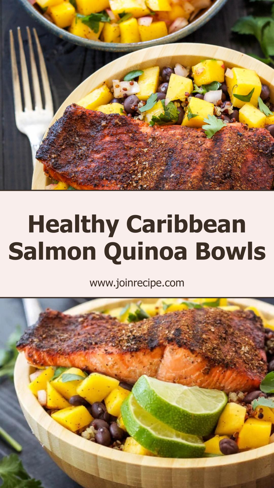 Caribbean Salmon Quinoa Bowls with Fresh Mango Salsa — pin 2