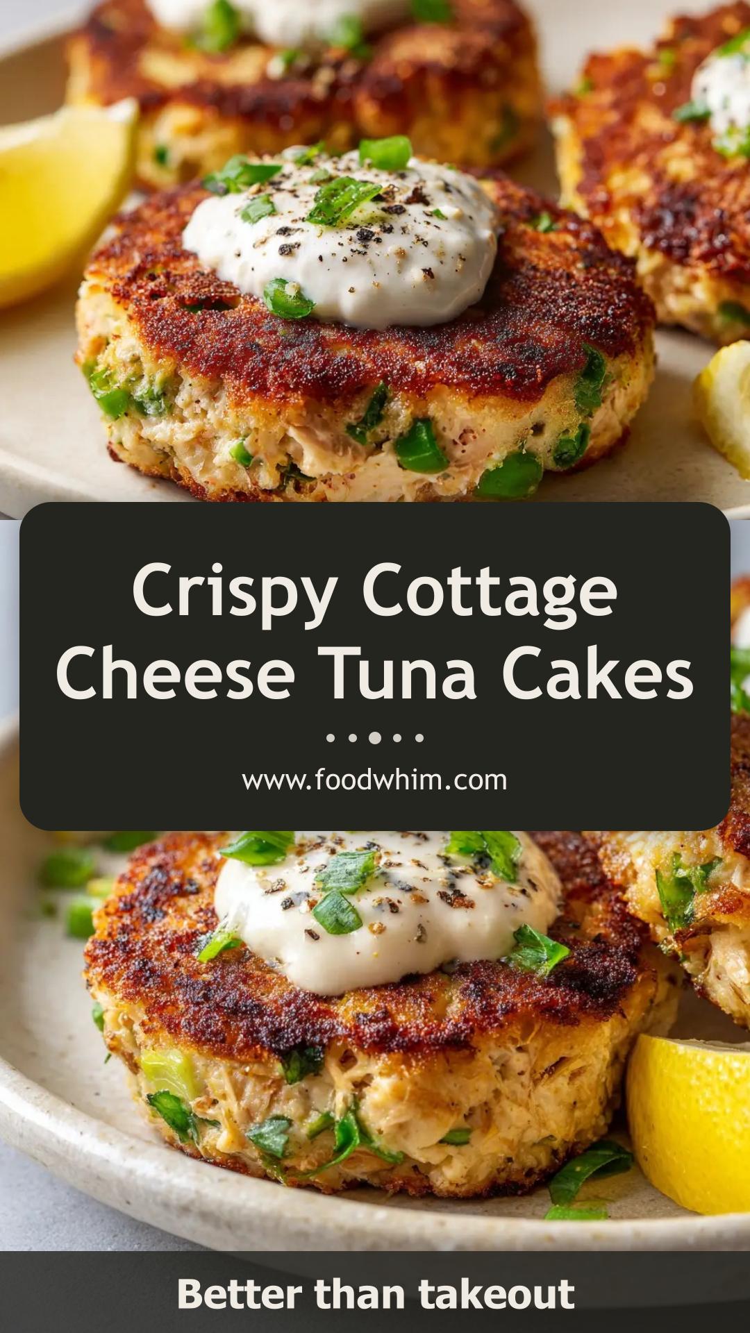 Cottage Cheese Tuna Cakes with Lemon White Sauce — pin 2