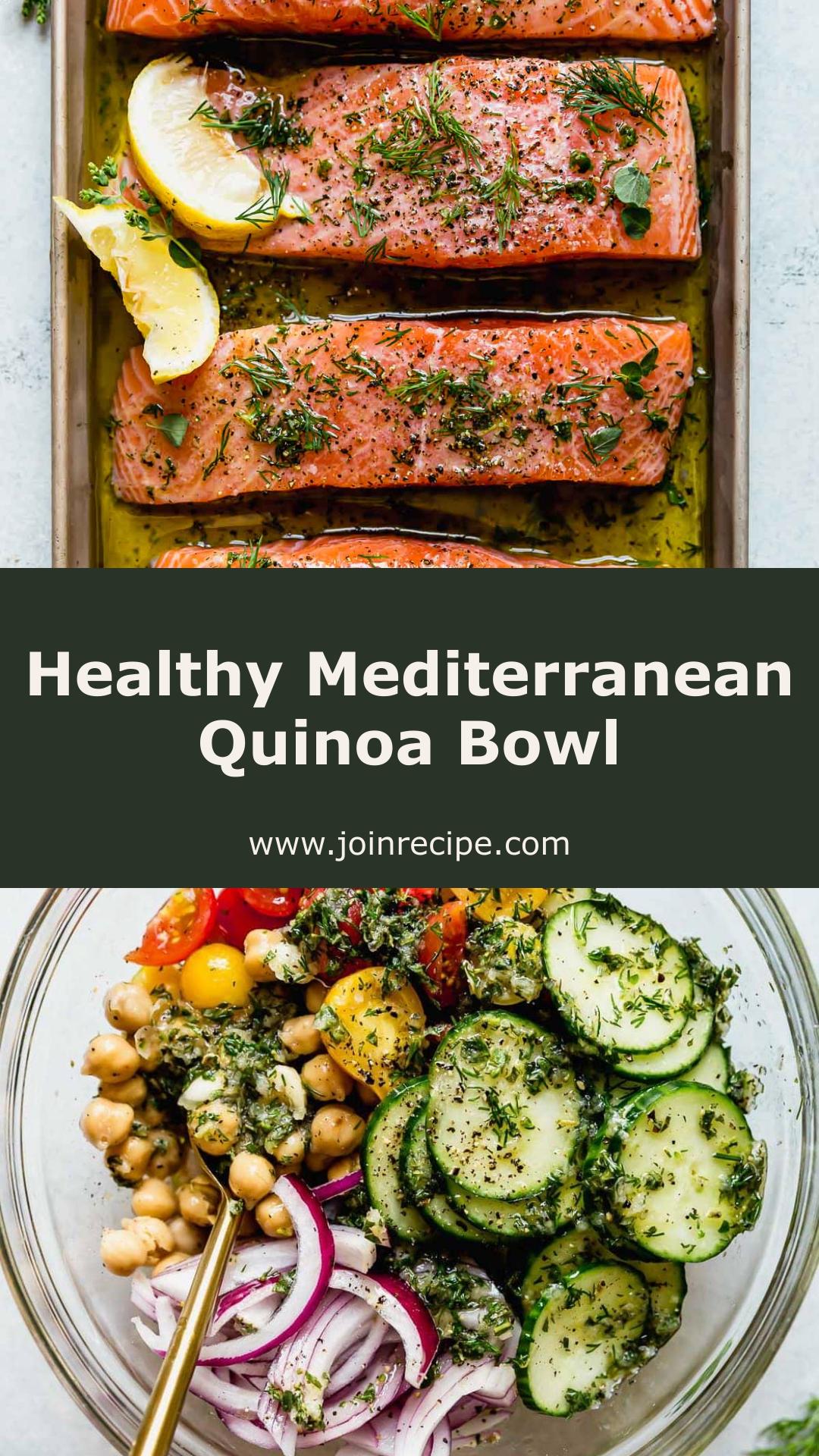 Mediterranean Quinoa Bowl with Salmon — pin 1