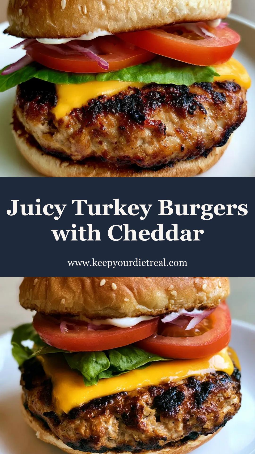 Juicy Turkey Burgers with Sharp Cheddar and Garlic Aioli: A Gourmet Delight — pin 1
