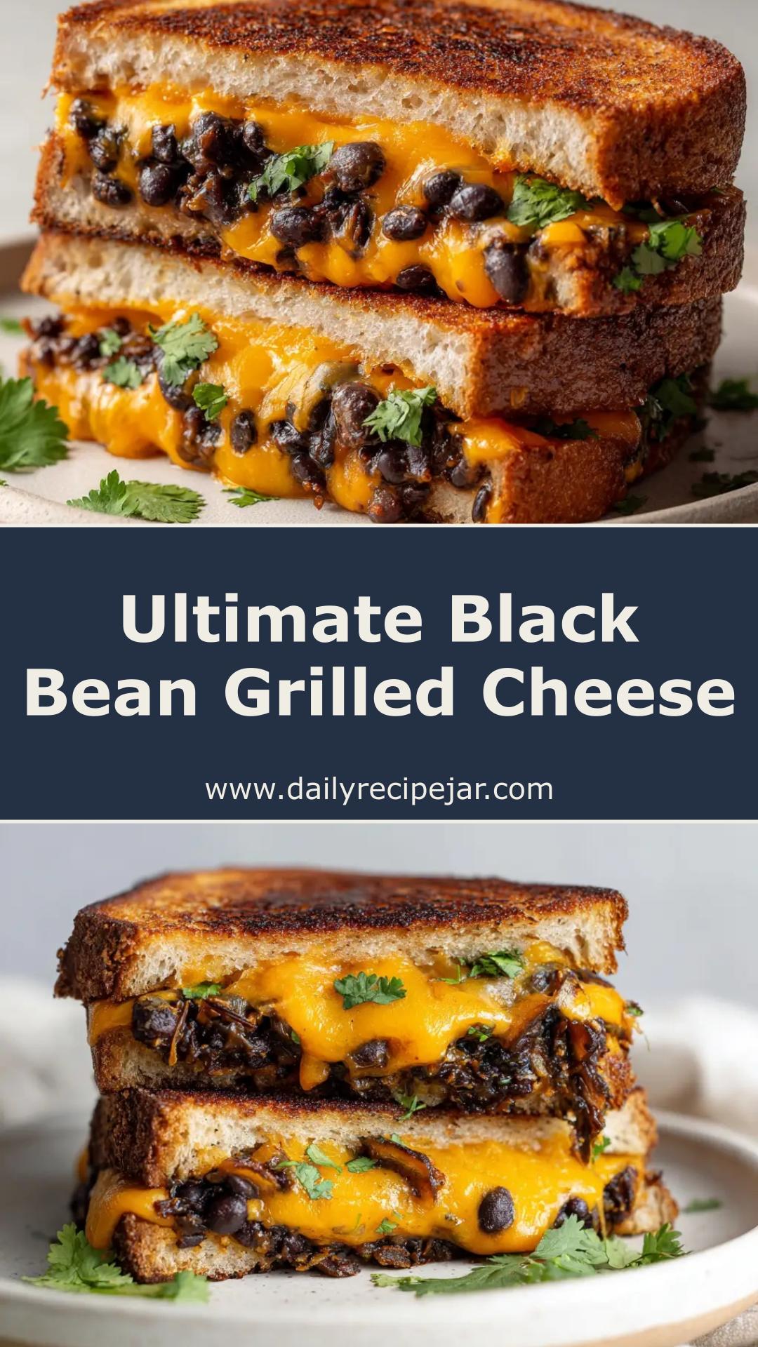 Black Bean Grilled Cheese with Spiced Beans and Sharp Cheddar — pin 1