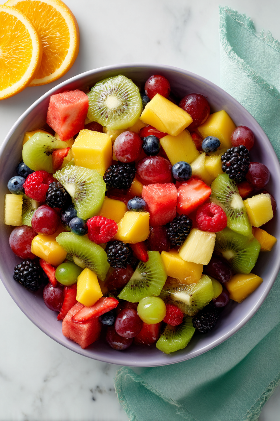 Simple Fruit Salad: Bright Citrus Dressing with Fresh Mint