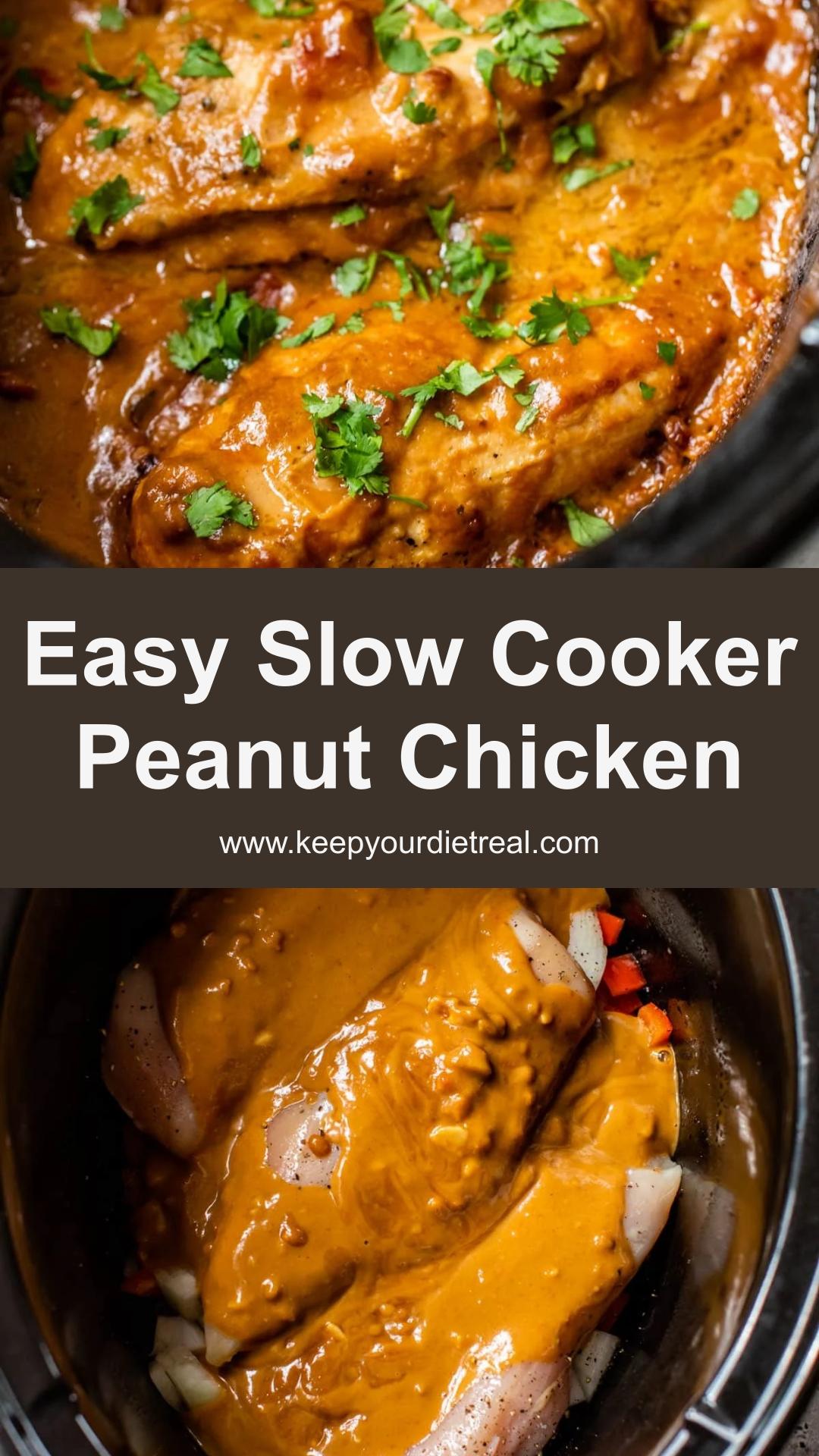 Slow Cooker Peanut Chicken With Thai-Inspired Peanut Sauce — pin 2