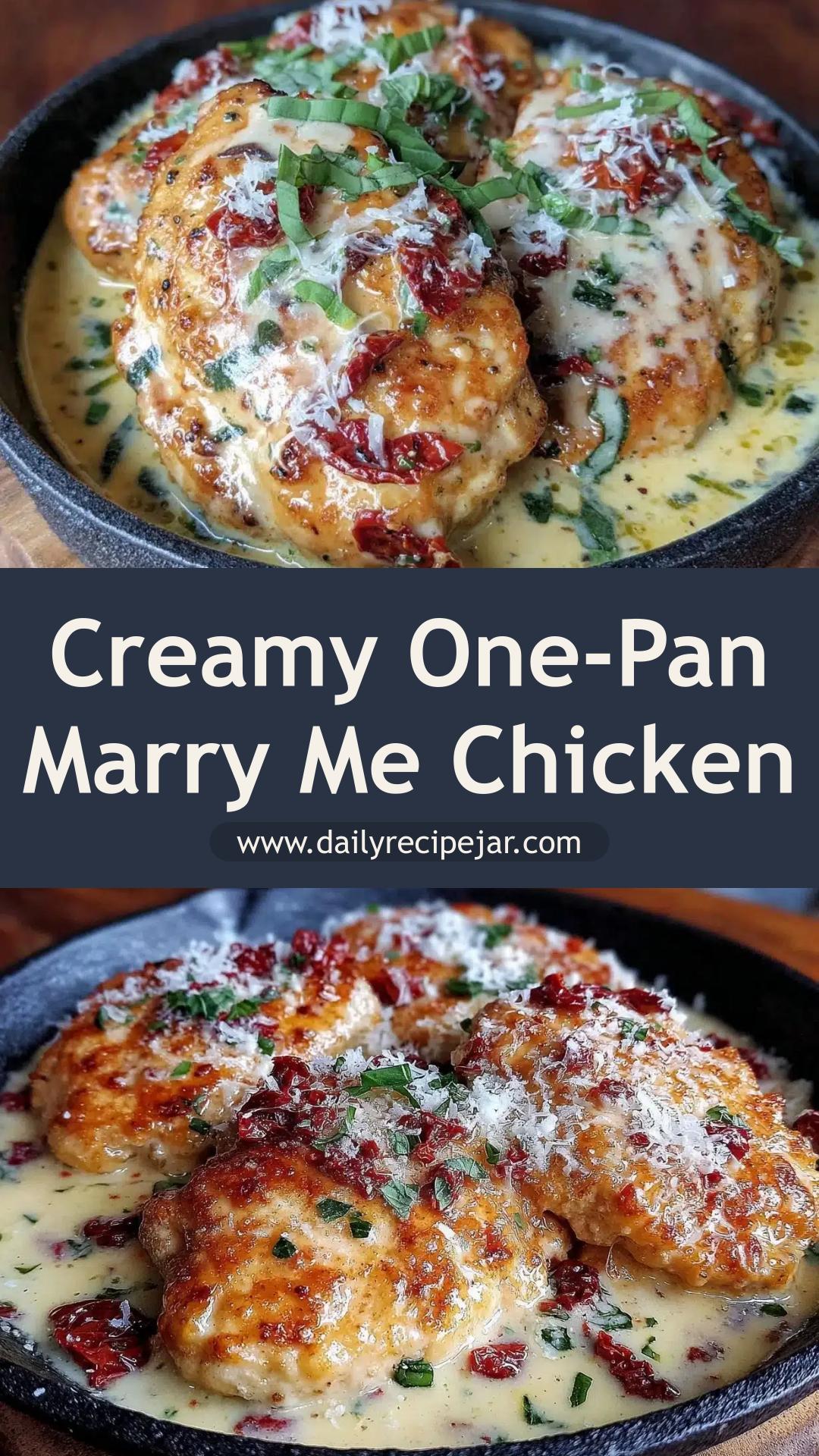 Creamy One-Skillet Marry Me Chicken with Tangy Sun-Dried Tomatoes — pin 2