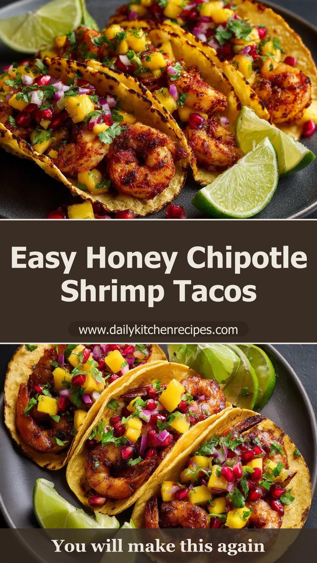 Honey Chipotle Shrimp Tacos with Cilantro Lime Slaw — pin 1