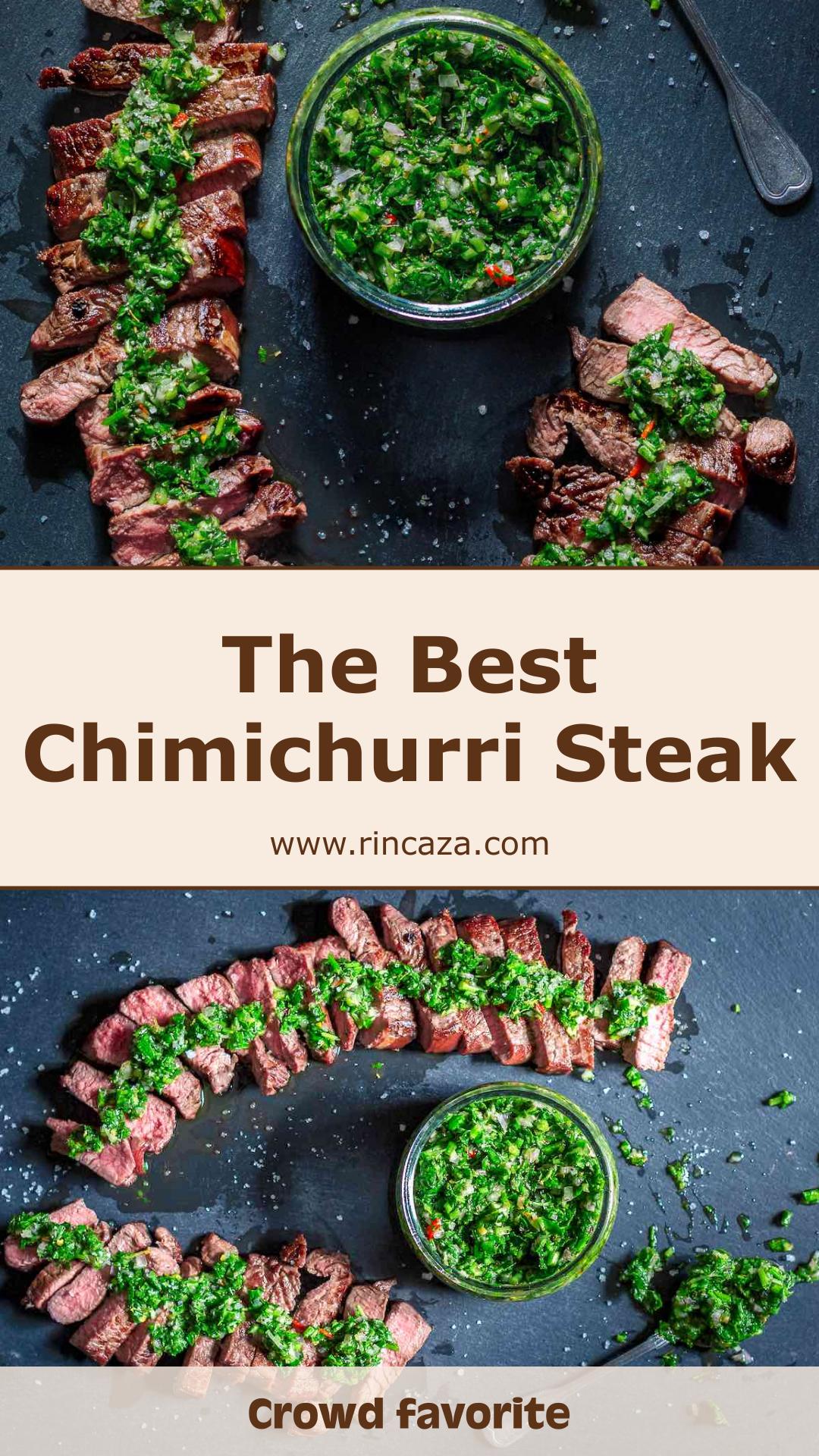 Chimichurri Steak with Pan-Seared Flank Steak and Fresh Herbs — pin 1