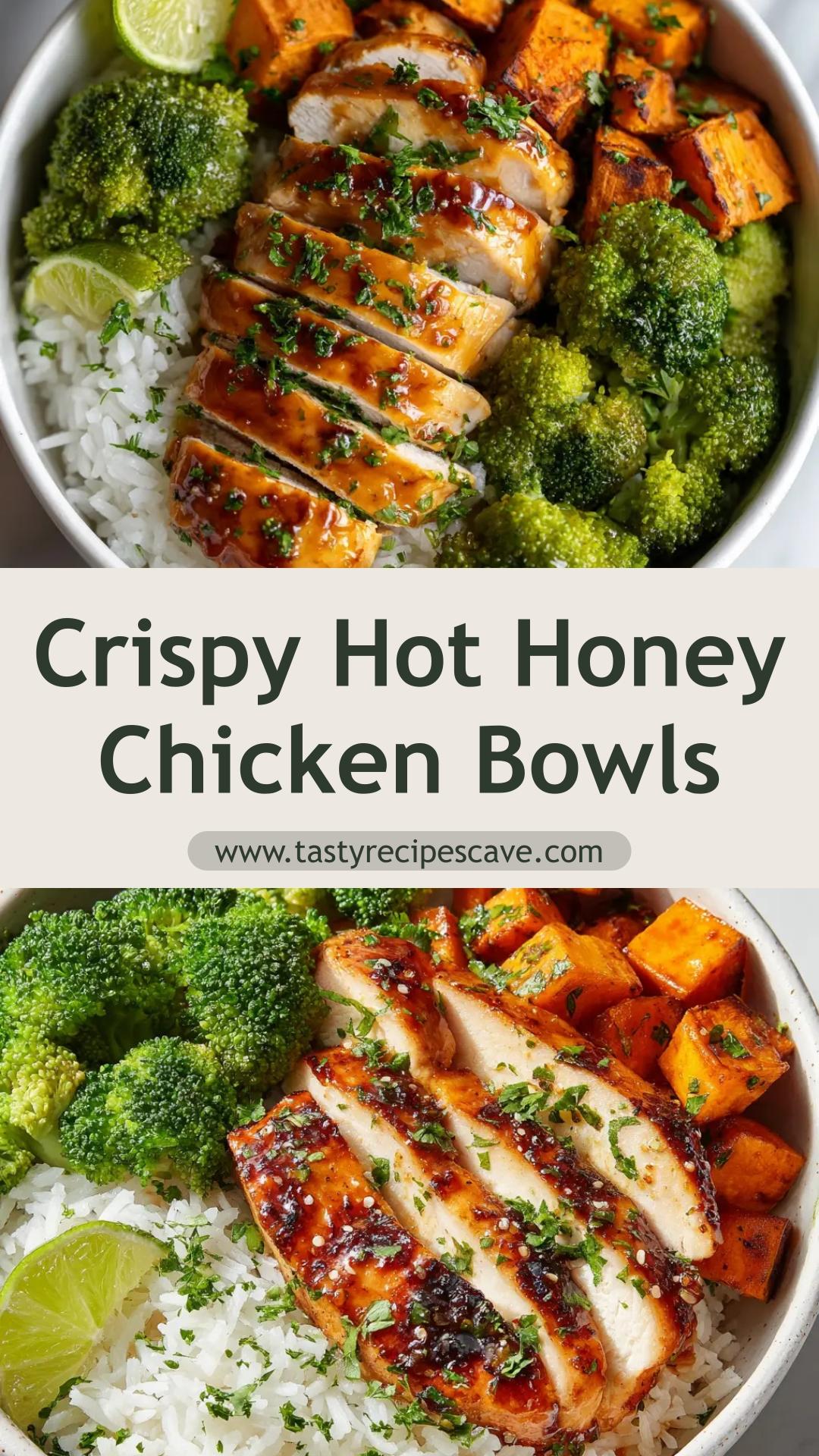 Hot Honey Chicken Bowls with Crispy Chicken and Broccoli — pin 2