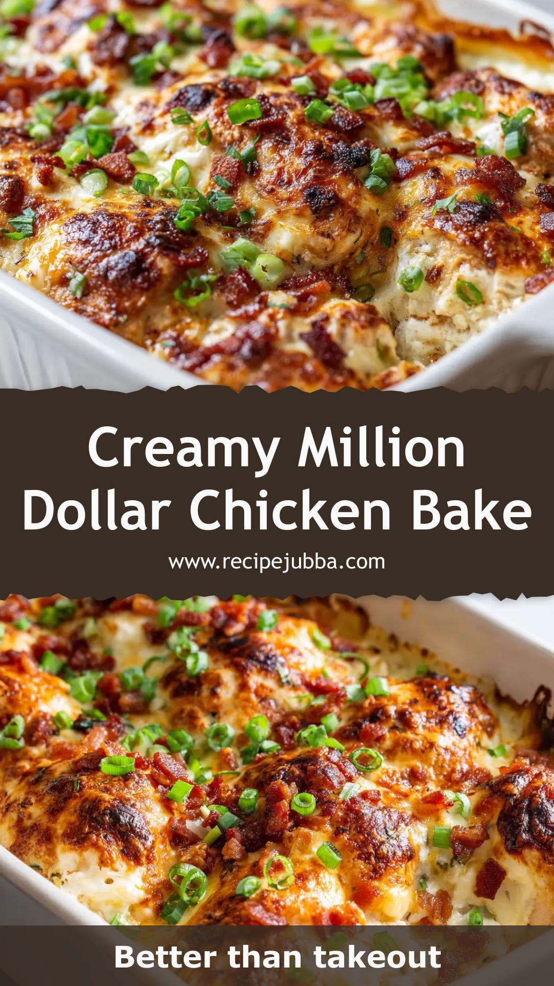 Million Dollar Chicken Bake with Bacon and Green Onions — pin 1