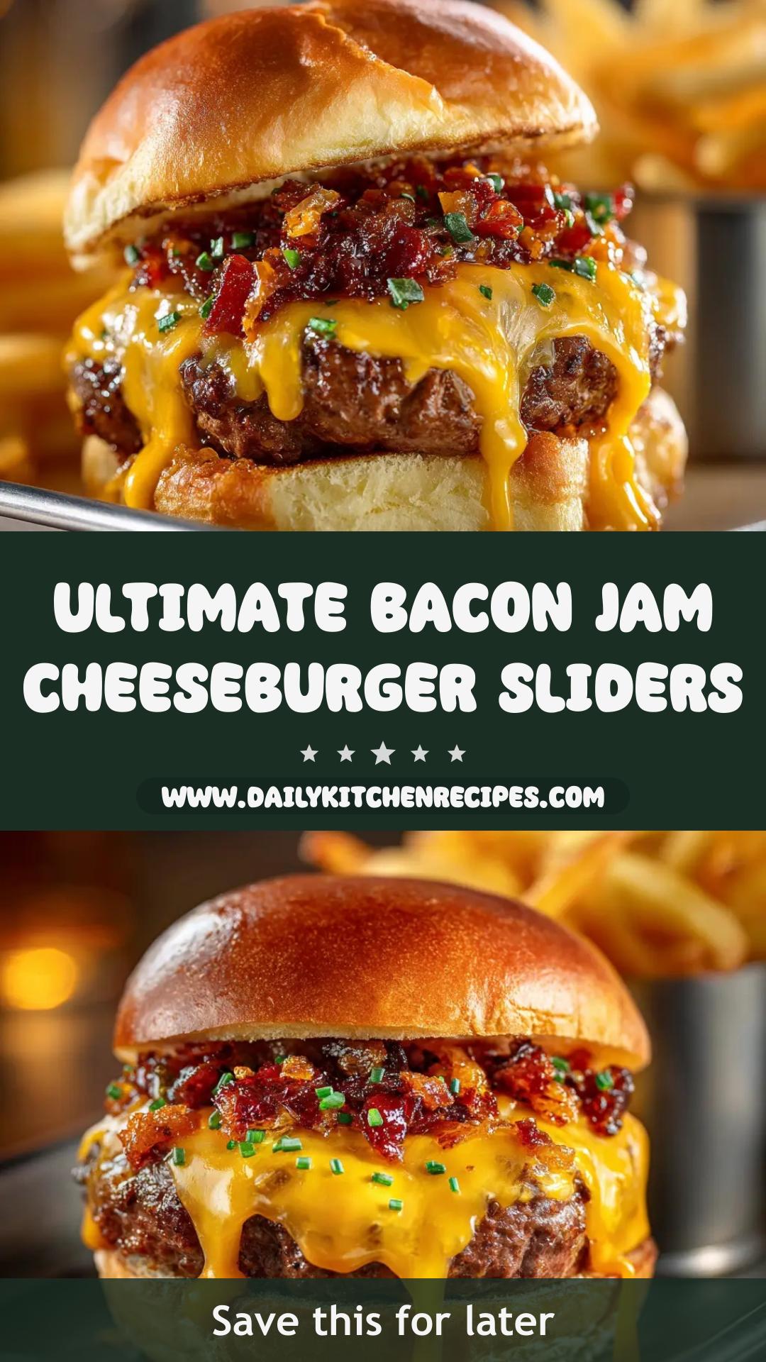 Bacon Jam Cheeseburger Sliders with Sharp Cheddar — pin 1