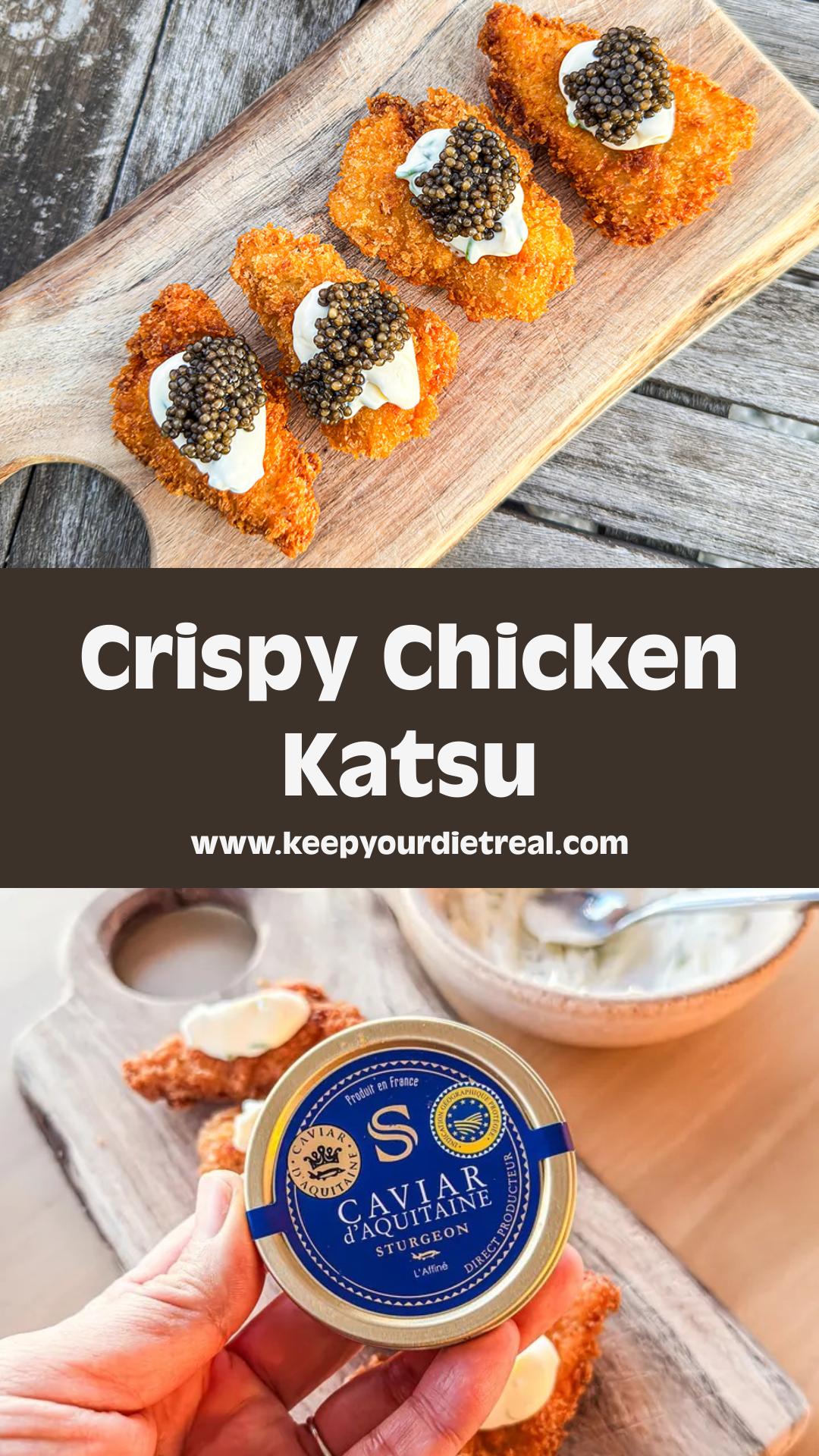 Chicken Katsu with Caviar: Crisp Panko and Cool Crème Fraîche — pin 2