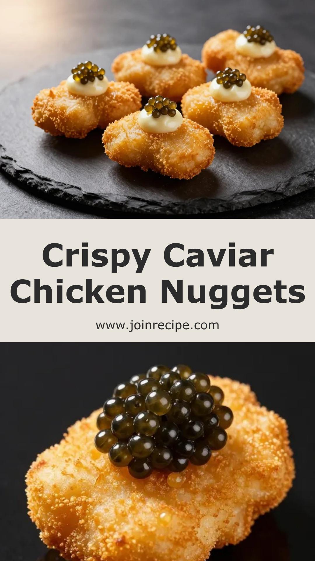 Caviar Chicken Nuggets with Crisp Cornmeal Crust and Briny Roe — pin 1