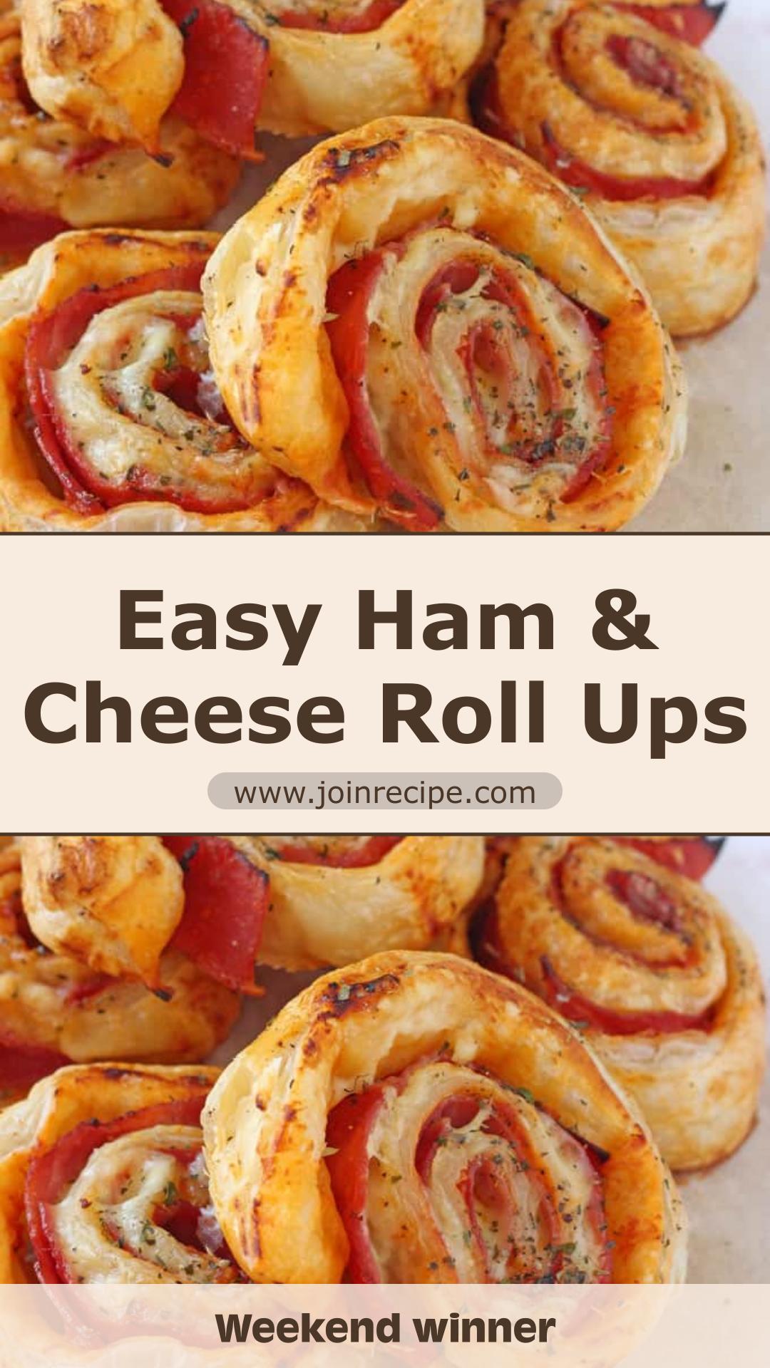 Ham & Cheese Roll Ups with Golden Puff Pastry and Cheddar — pin 1