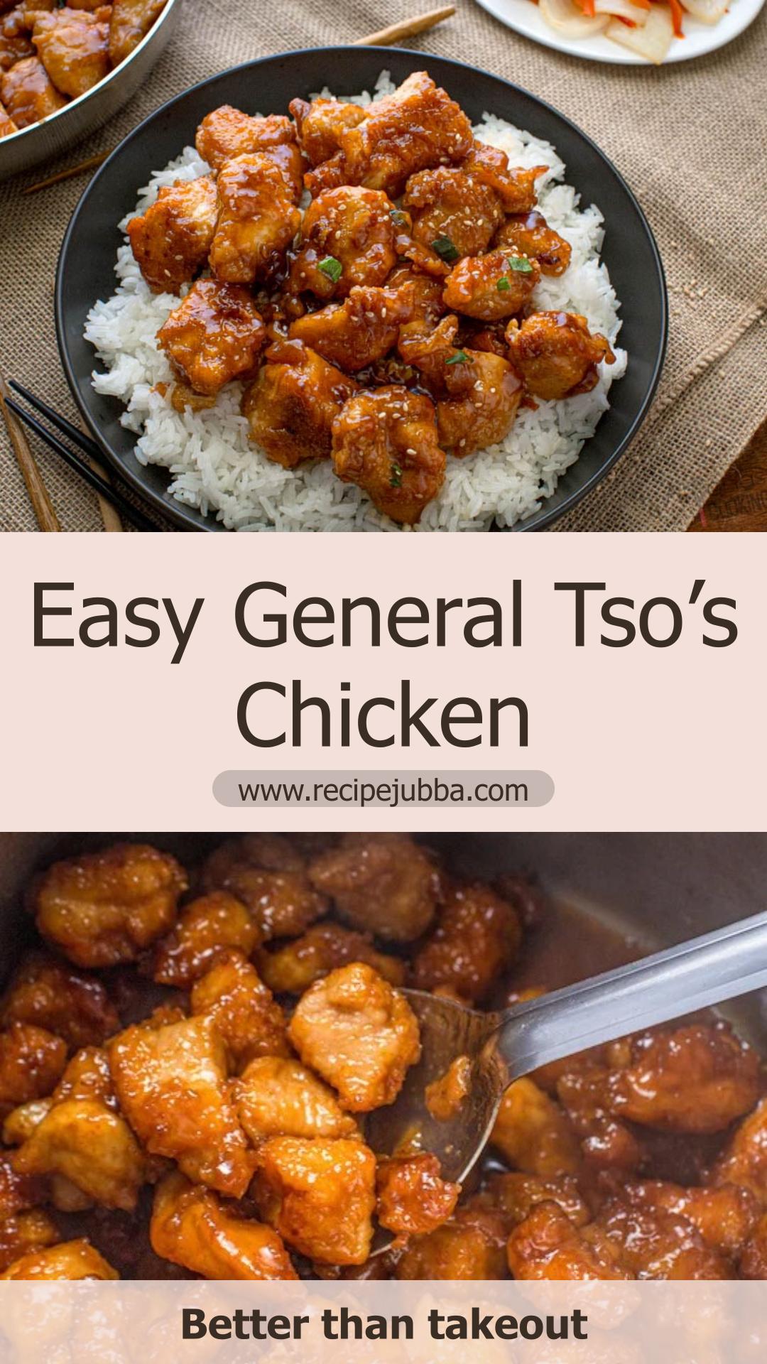 General Tso’s Chicken with Glossy Sweet-Spicy Sauce — pin 1