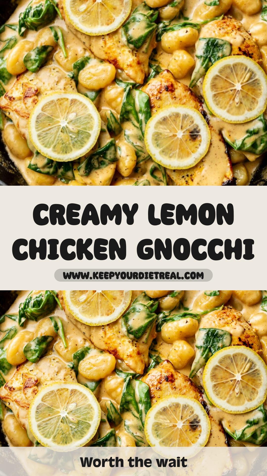 Lemon Chicken Gnocchi with Creamy Parmesan Sauce — pin 1