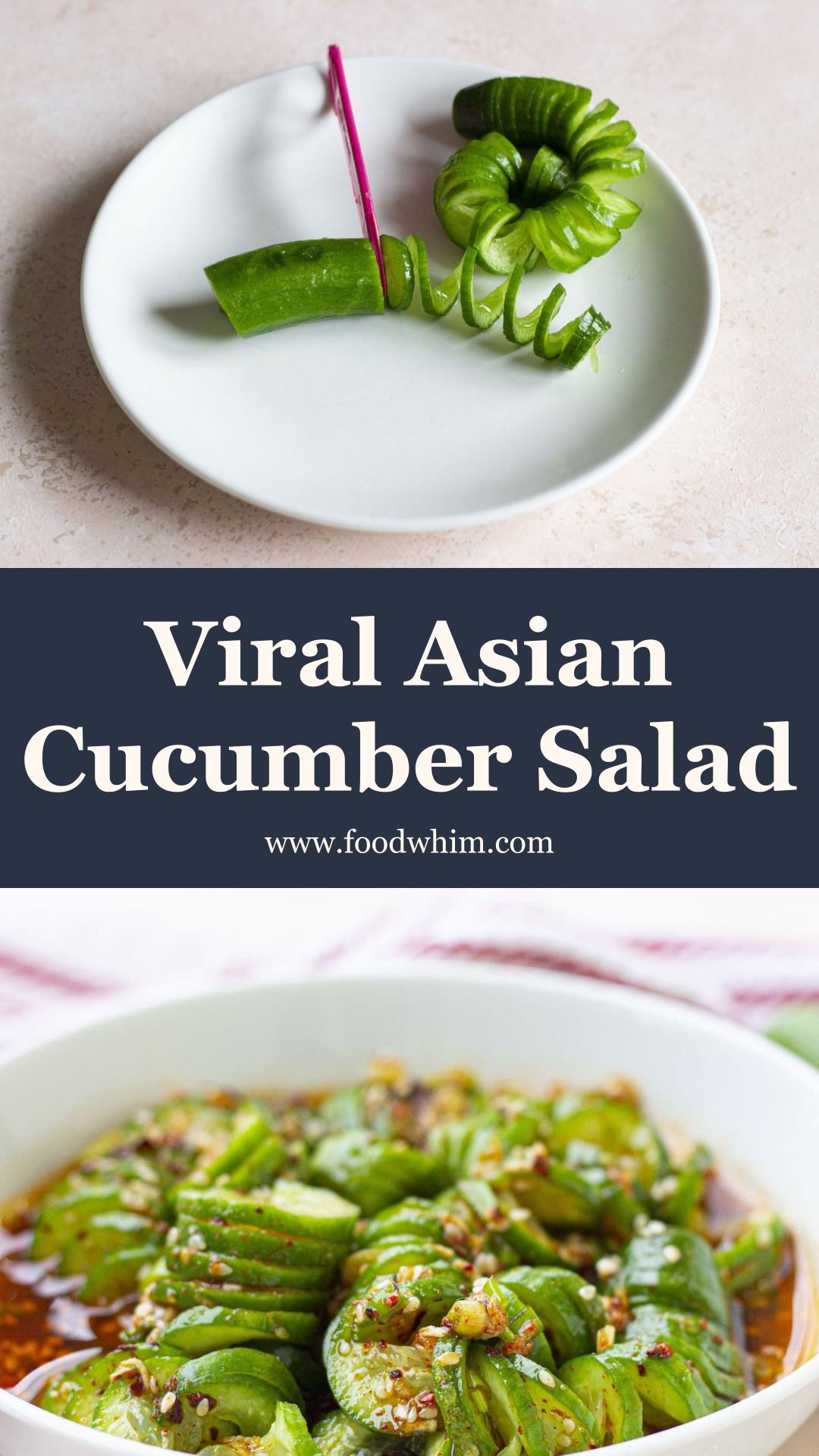 Asian Cucumber Salad: A Viral TikTok Recipe with Sweet-Salty Dressing — pin 1