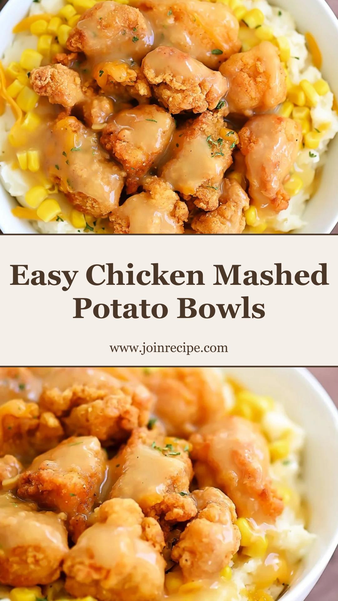 Chicken Mashed Potato Bowls with Crispy Nuggets and Turkey Gravy — pin 2