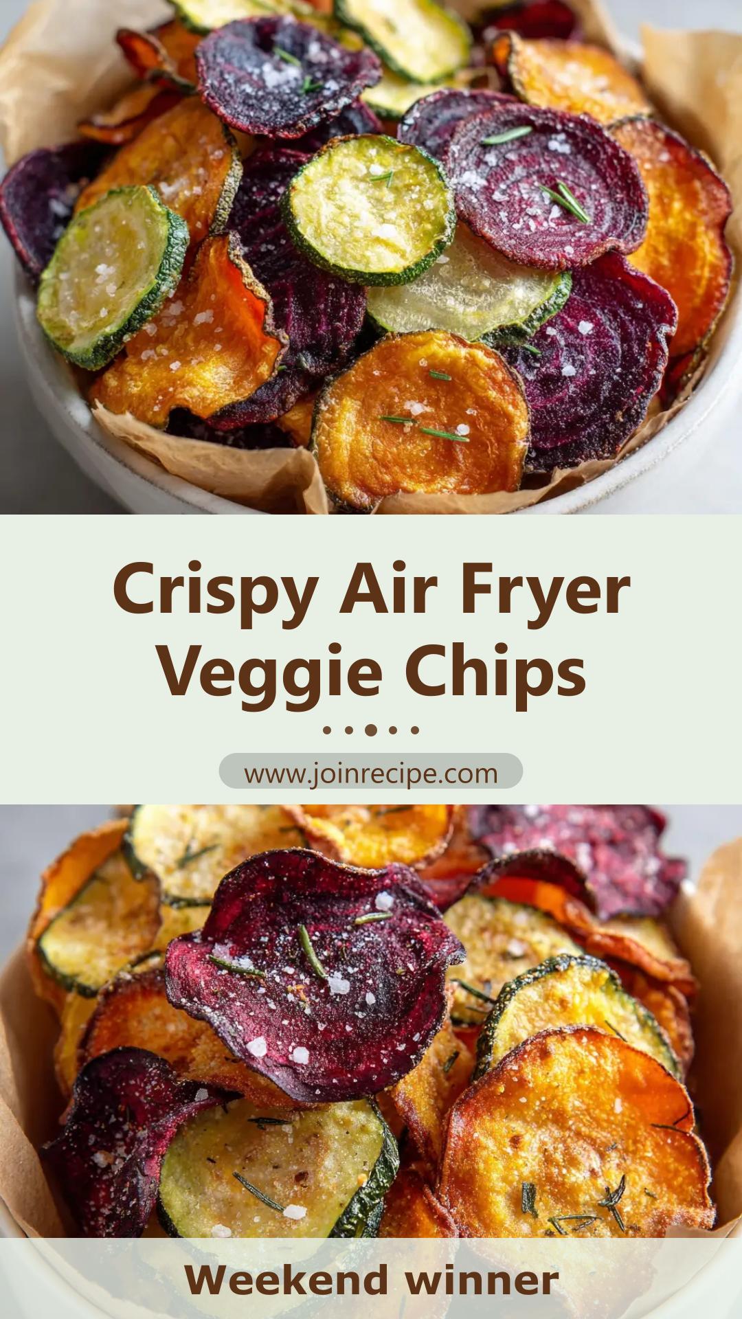 Homemade Air Fryer Veggie Chips with Rosemary and Sea Salt — pin 1