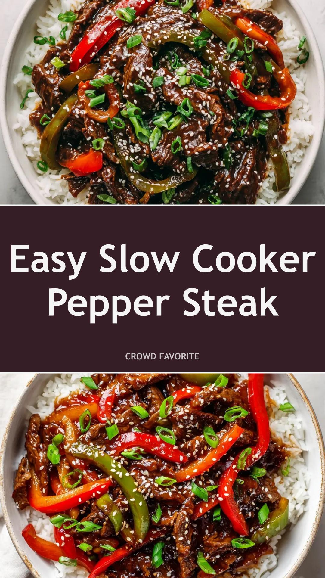 Slow Cooker Pepper Steak with Bell Peppers and Soy Garlic Sauce — pin 2