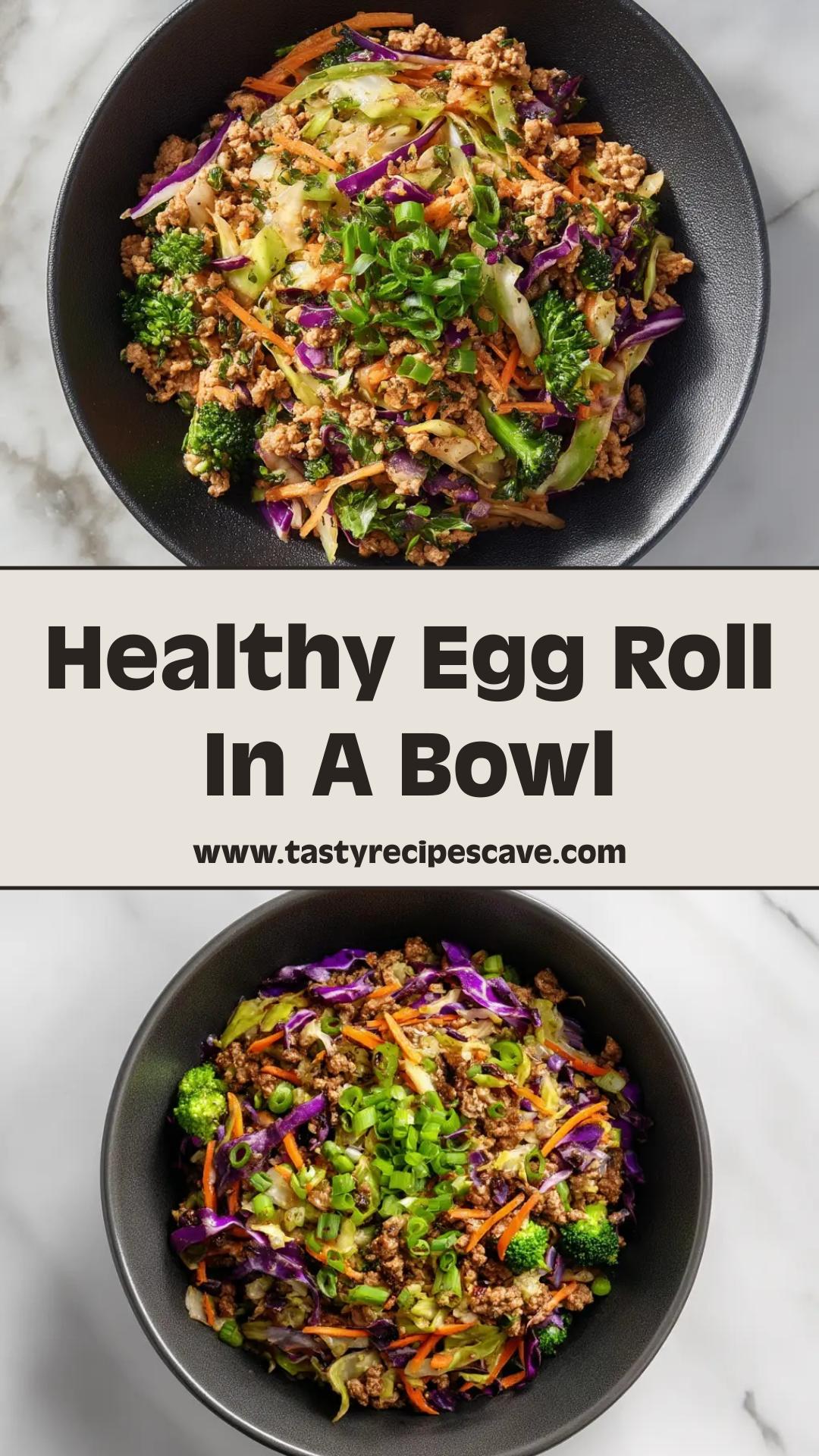 High Protein Egg Roll in a Bowl with Creamy Sriracha Sauce — pin 2