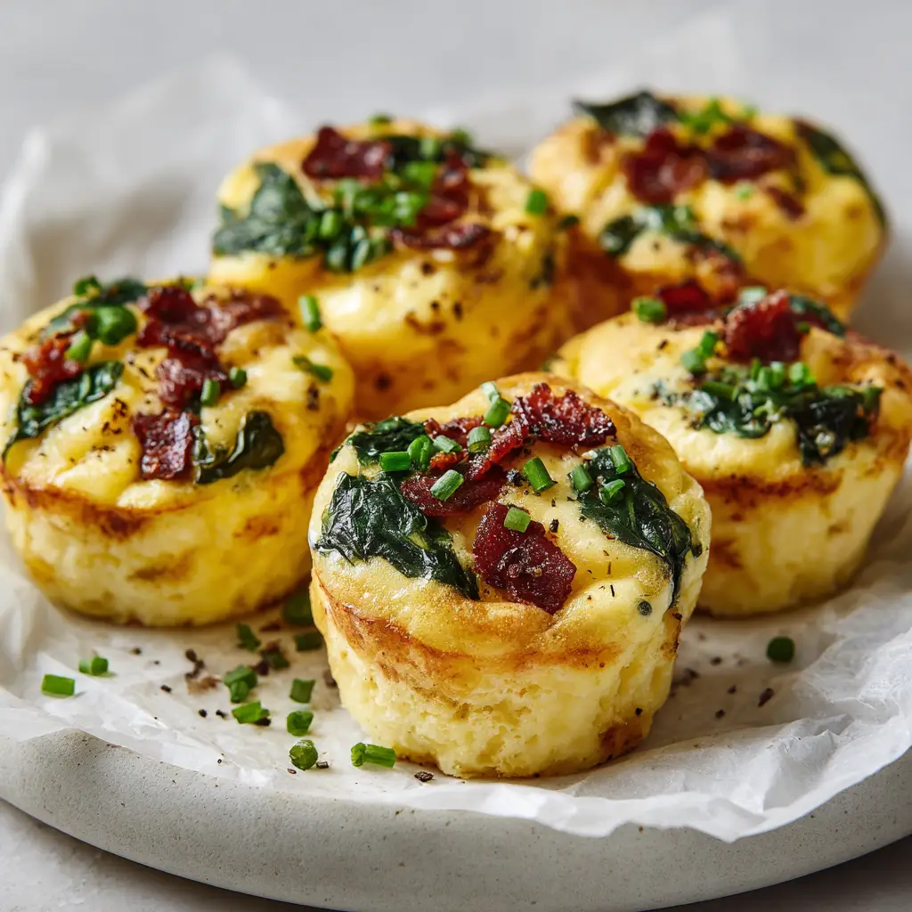 Fluffy Spinach and Bacon Egg Bites