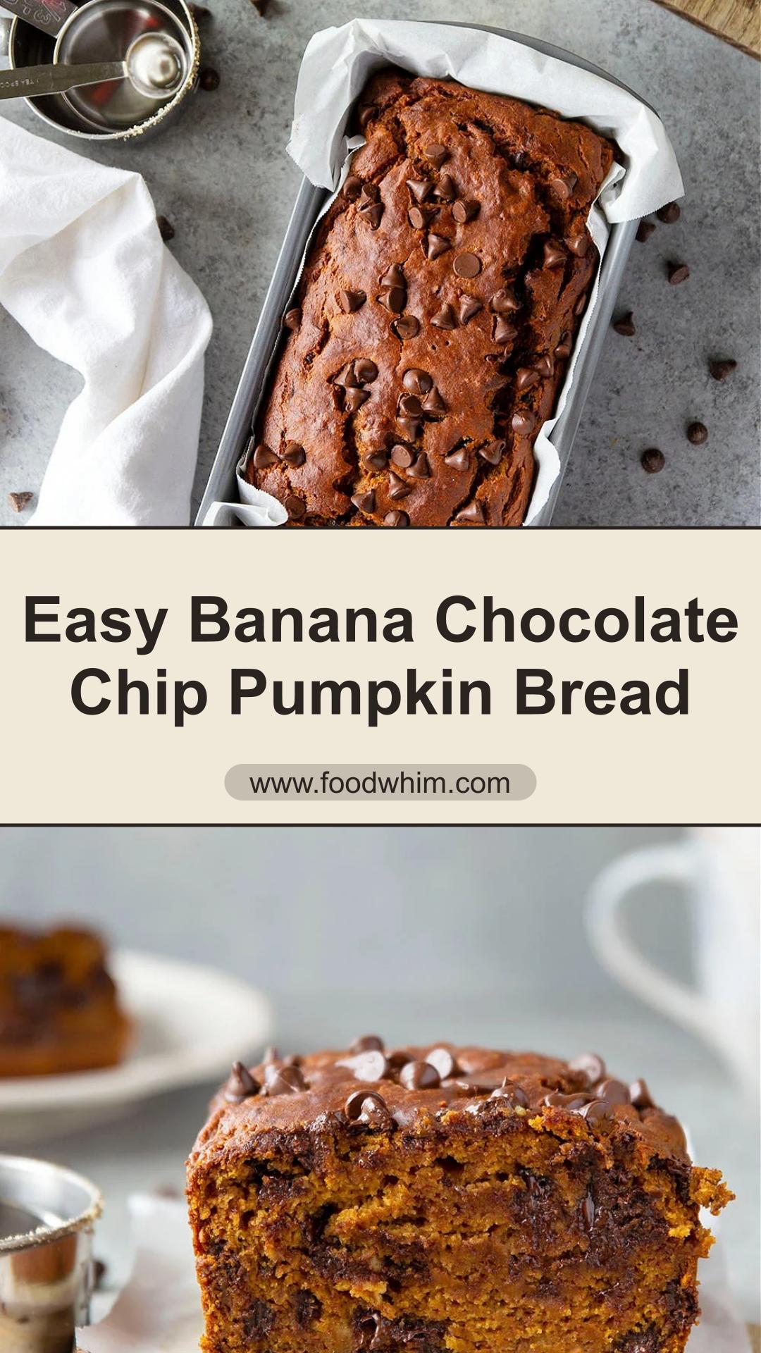 Banana Chocolate Chip Pumpkin Bread With Soft Pumpkin-Banana Crumb — pin 3