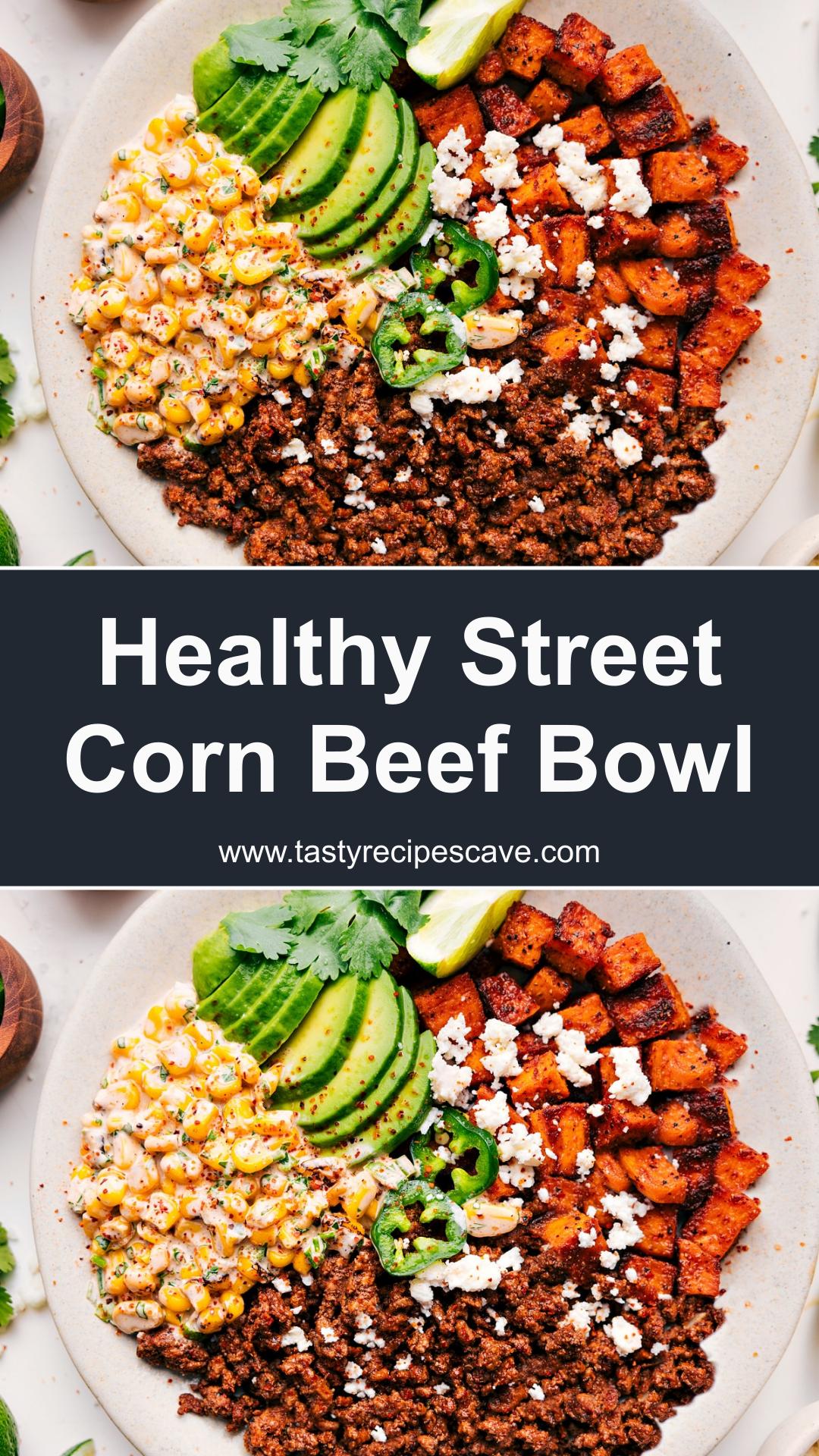 Street Corn Beef Bowl with Sweet Potatoes — pin 1