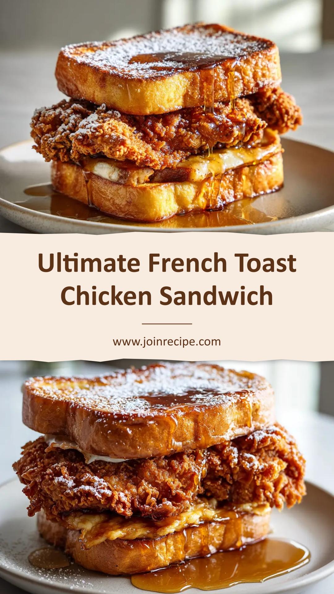 French Toast Fried Chicken Sandwich with Maple Syrup — pin 1