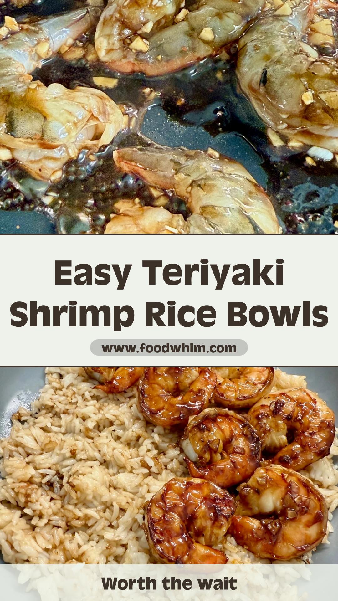 Teriyaki Shrimp Rice Bowls With Garlic Teriyaki Shrimp — pin 1