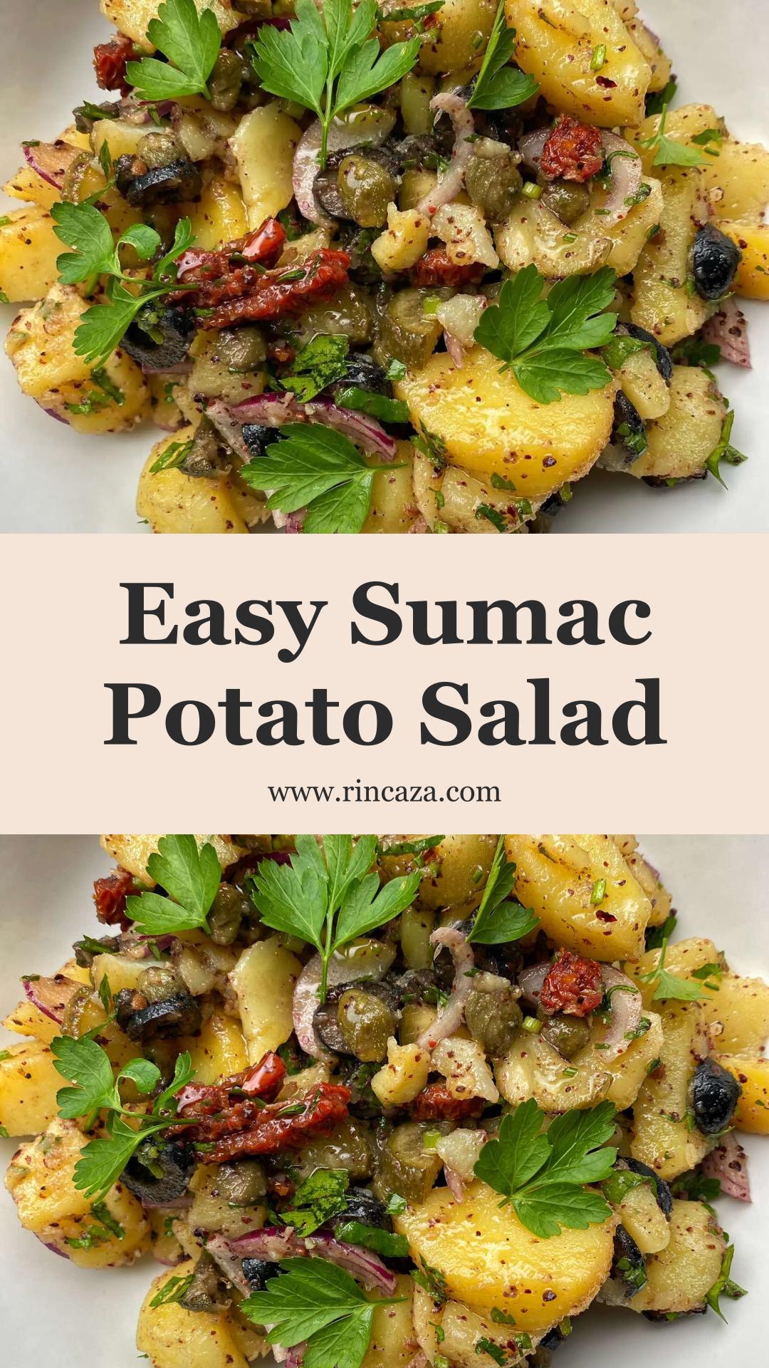 Sumac Potato Salad With Herbs, Olives, and Balsamic — pin 2