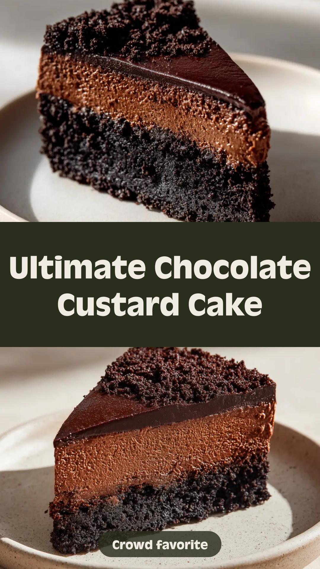 Chocolate Custard Cake with Dark Cookie Crust — pin 1