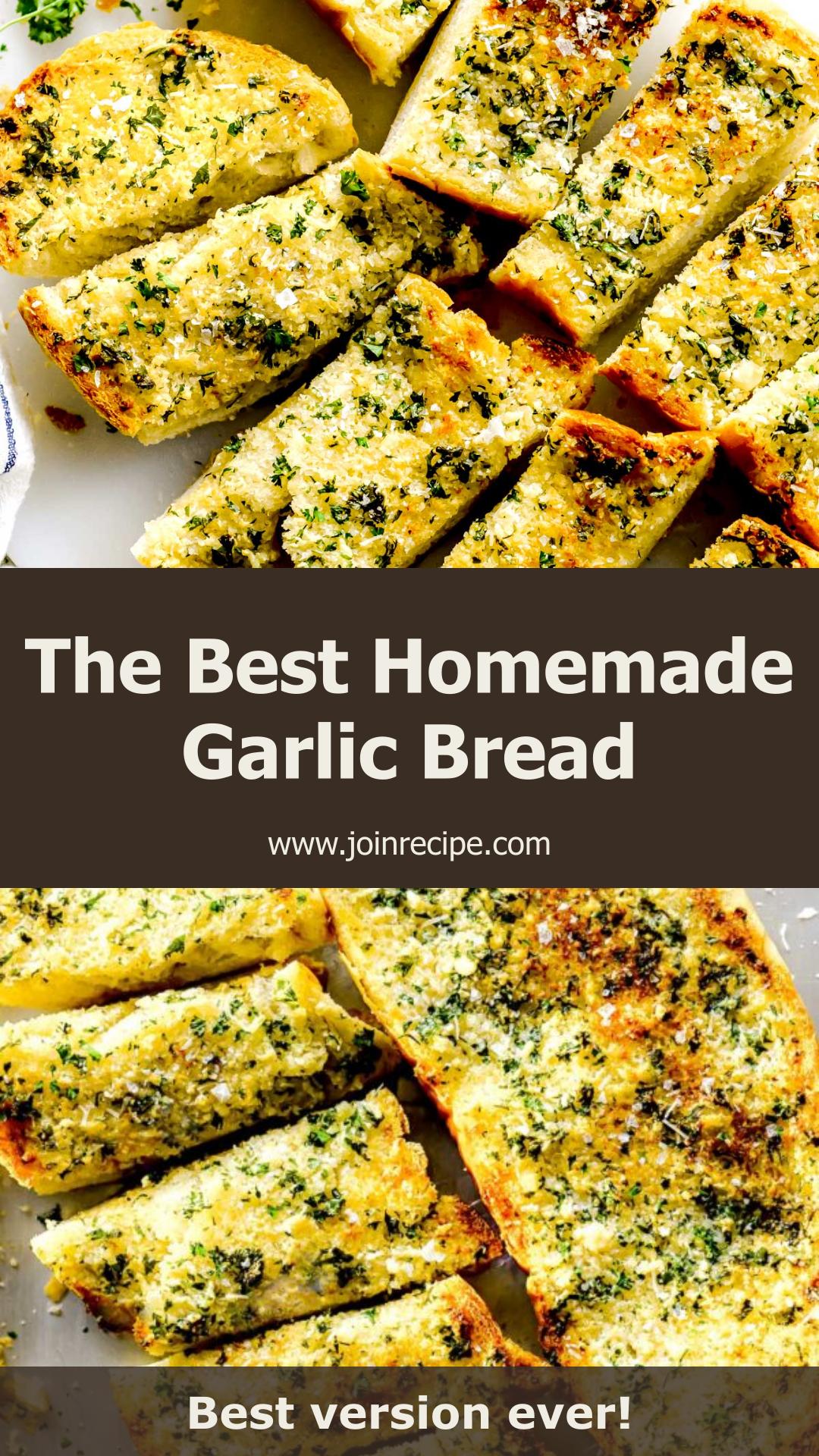Homemade Garlic Bread with Fresh Garlic Butter and Parmesan — pin 3