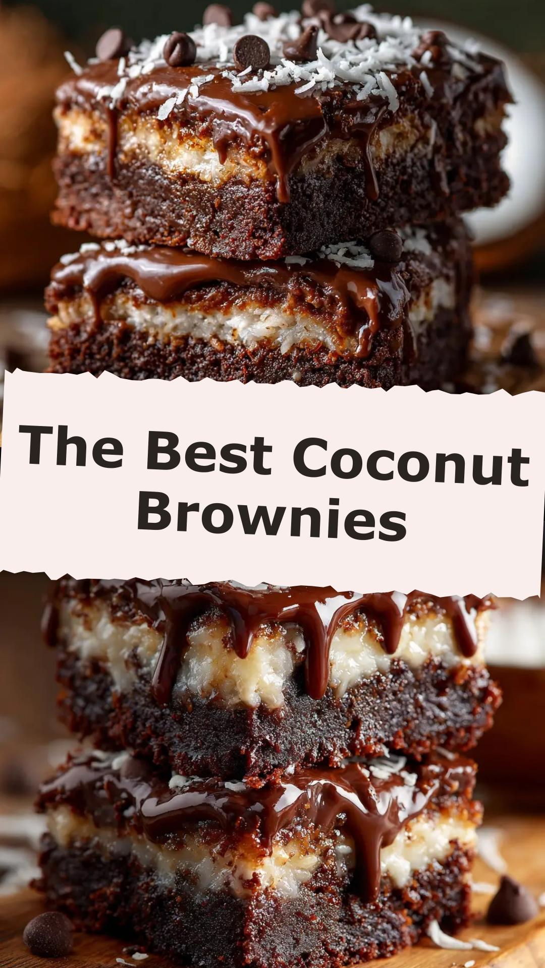 Coconut Brownies with Sweetened Shredded Coconut — pin 1