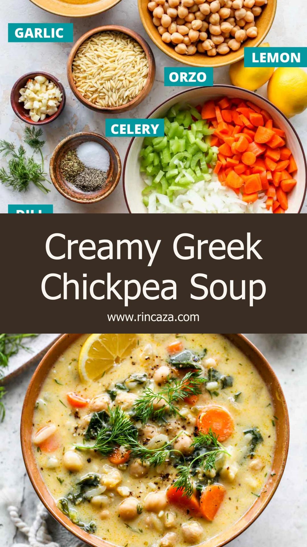 Lemony Greek Chickpea Soup with Orzo and Silky Egg-Lemon Broth — pin 2