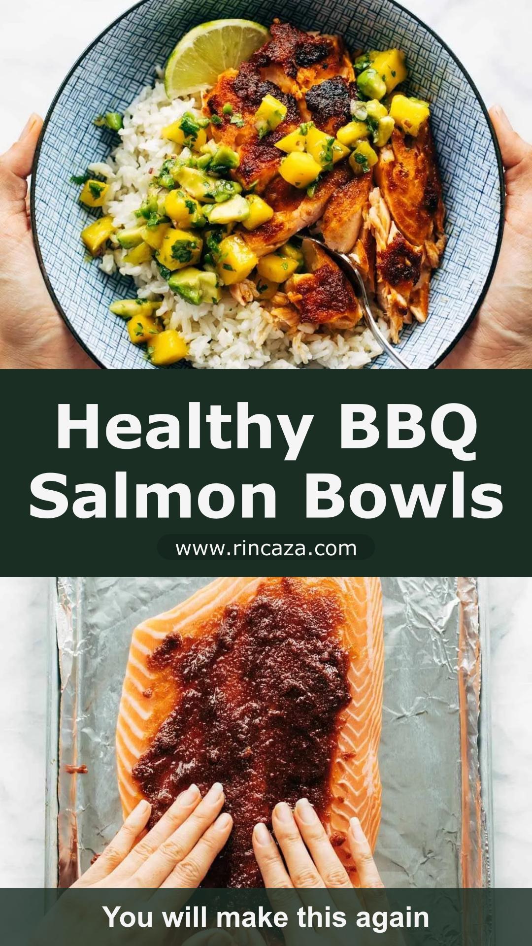 BBQ Salmon Bowls with Mango Avocado Salsa and Smoky-Sweet Spice Rub — pin 2