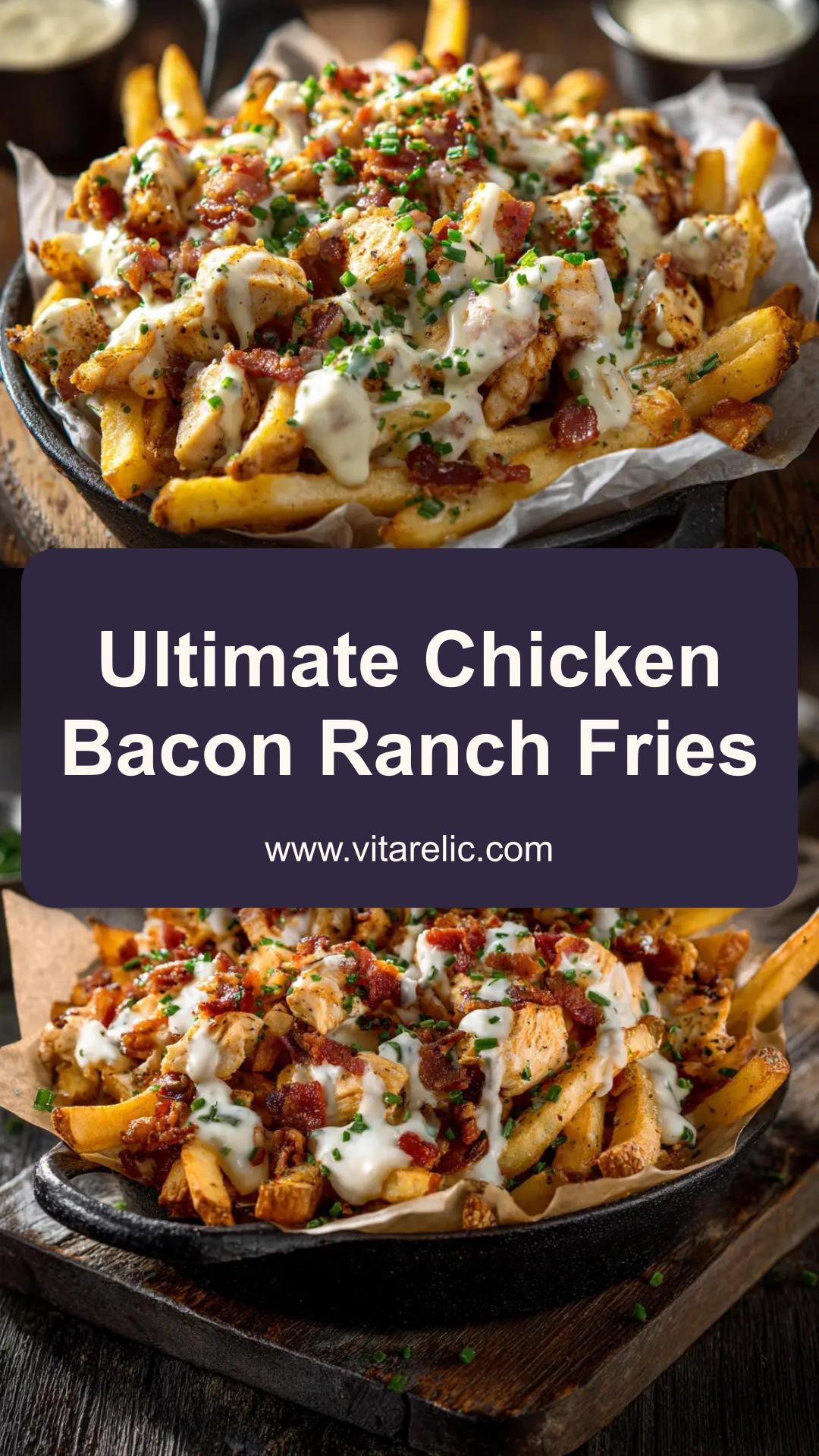 Chicken Bacon Ranch Fries with Cheddar and Monterey Jack — pin 1