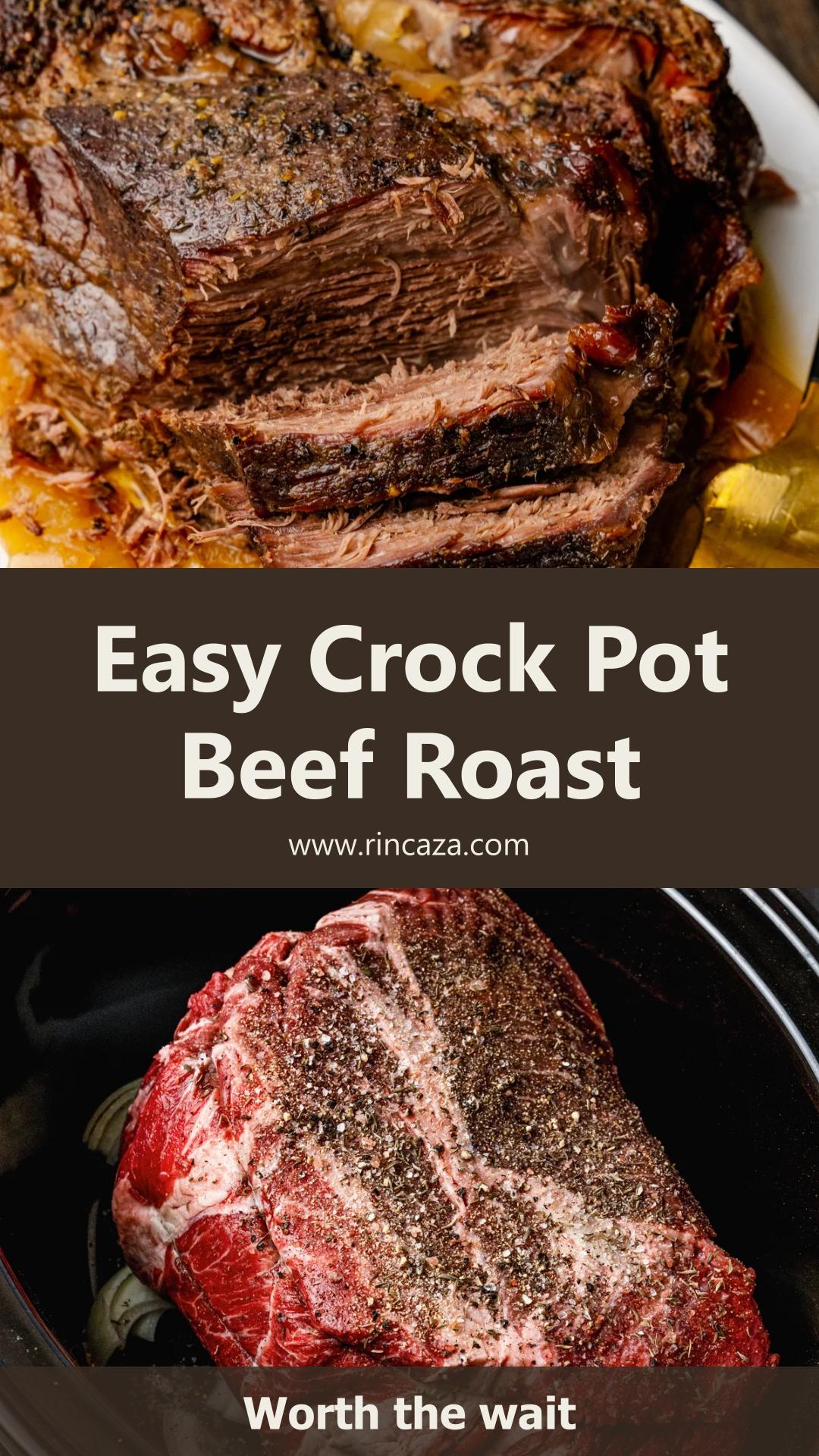 Easy Crock Pot Beef Roast with Rich Savory Drippings — pin 1