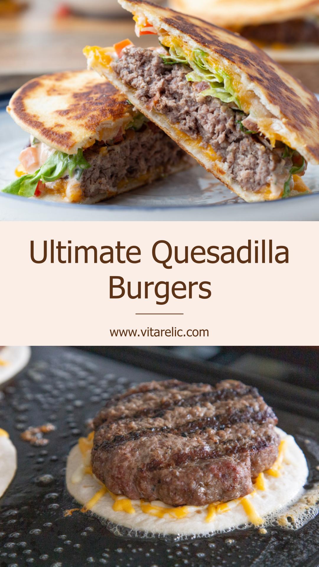 Quesadilla Burgers with Chipotle Mayo and Colby Jack — pin 1
