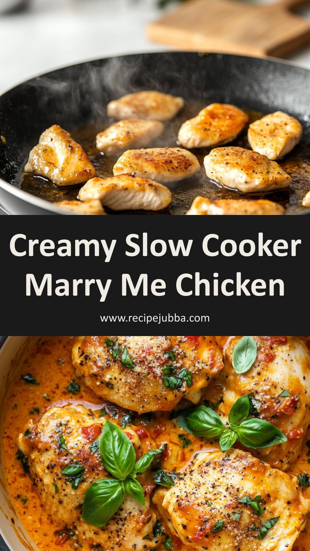 Crockpot Marry Me Chicken with Garlic-Parmesan Sauce and Sun-Dried Tomatoes — pin 3