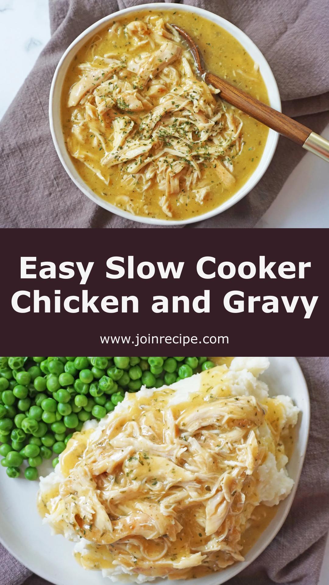 Slow Cooker Chicken and Gravy with Shredded Chicken — pin 4