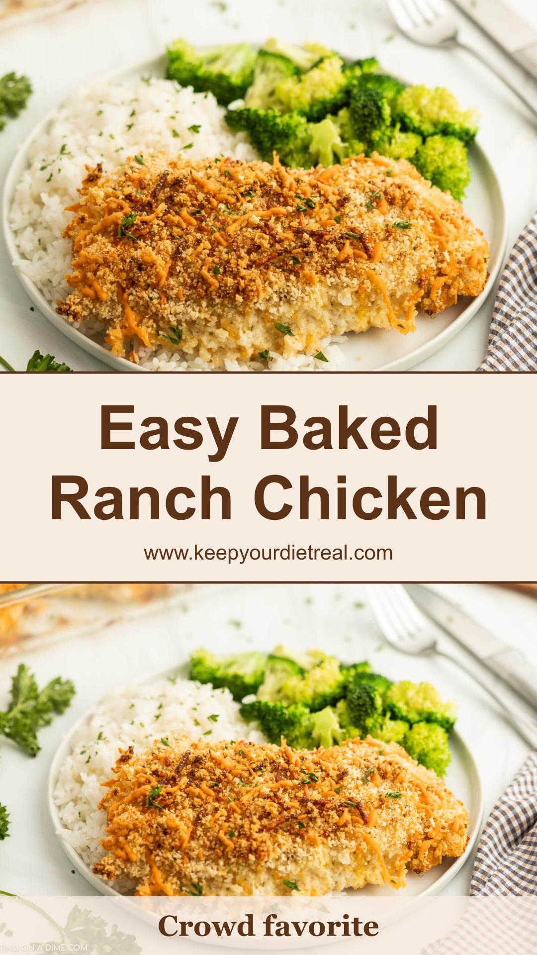 Baked Ranch Chicken with Crispy Panko and Sharp Cheddar — pin 3