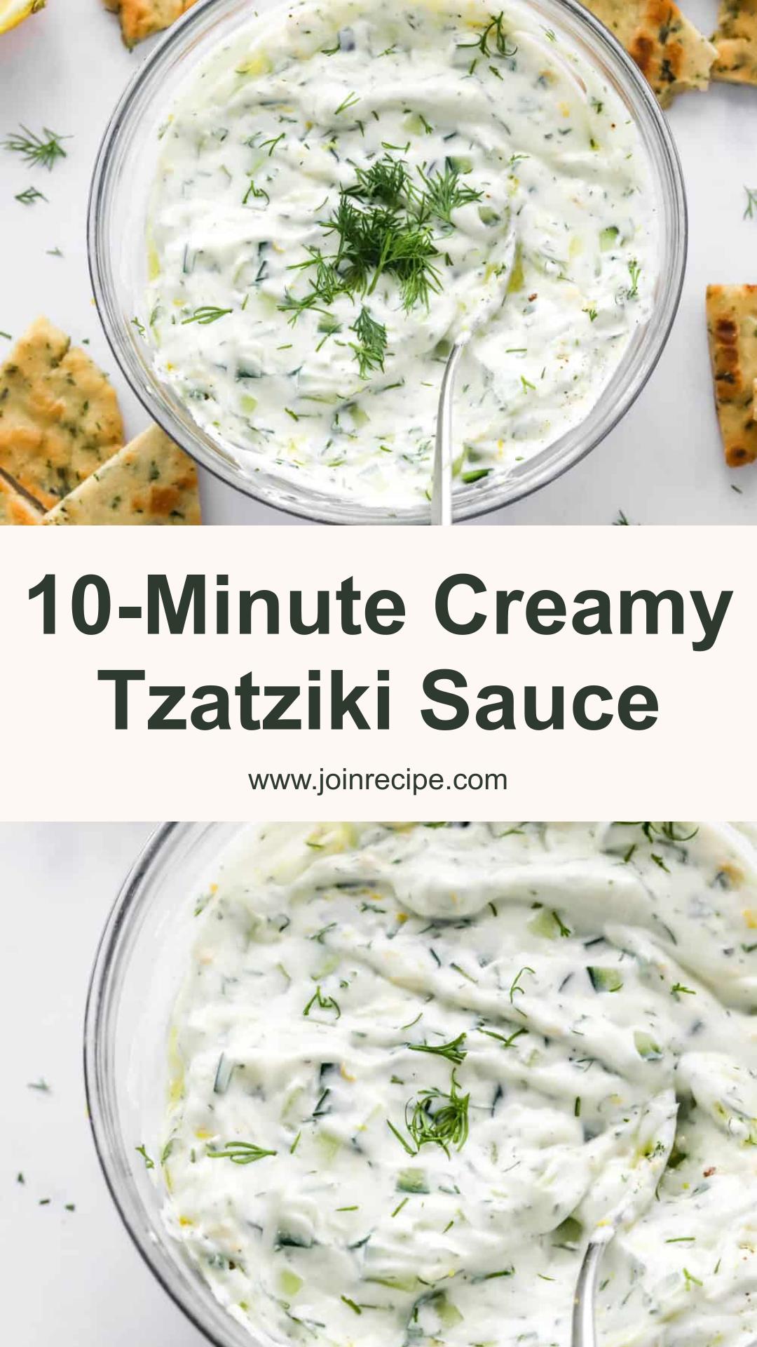 10-Minute Tzatziki Sauce with Creamy Greek Yogurt and Fresh Dill — pin 2