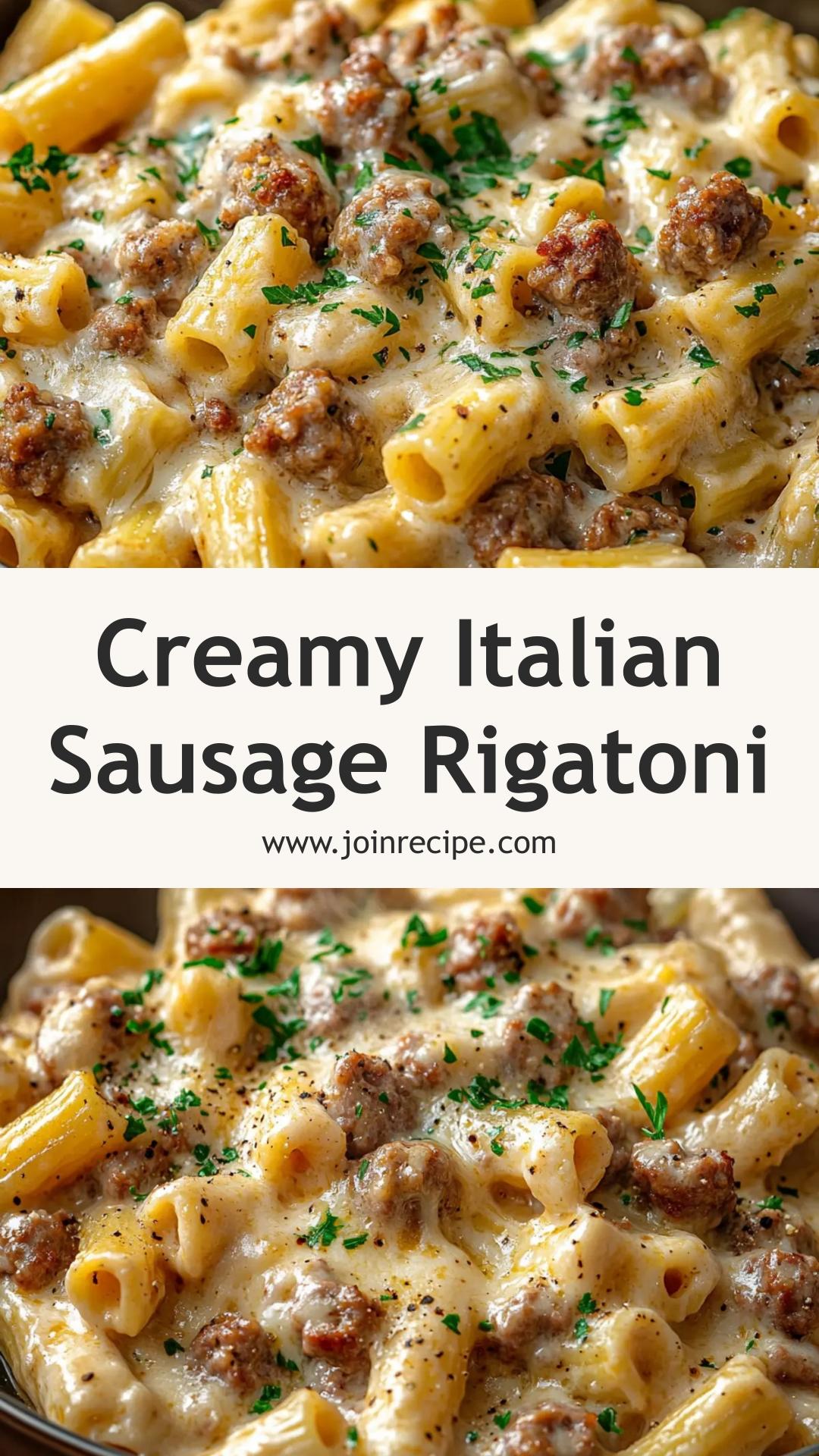 Indulgent Creamy Italian Sausage Rigatoni: A Cozy Comfort Dish — pin 3