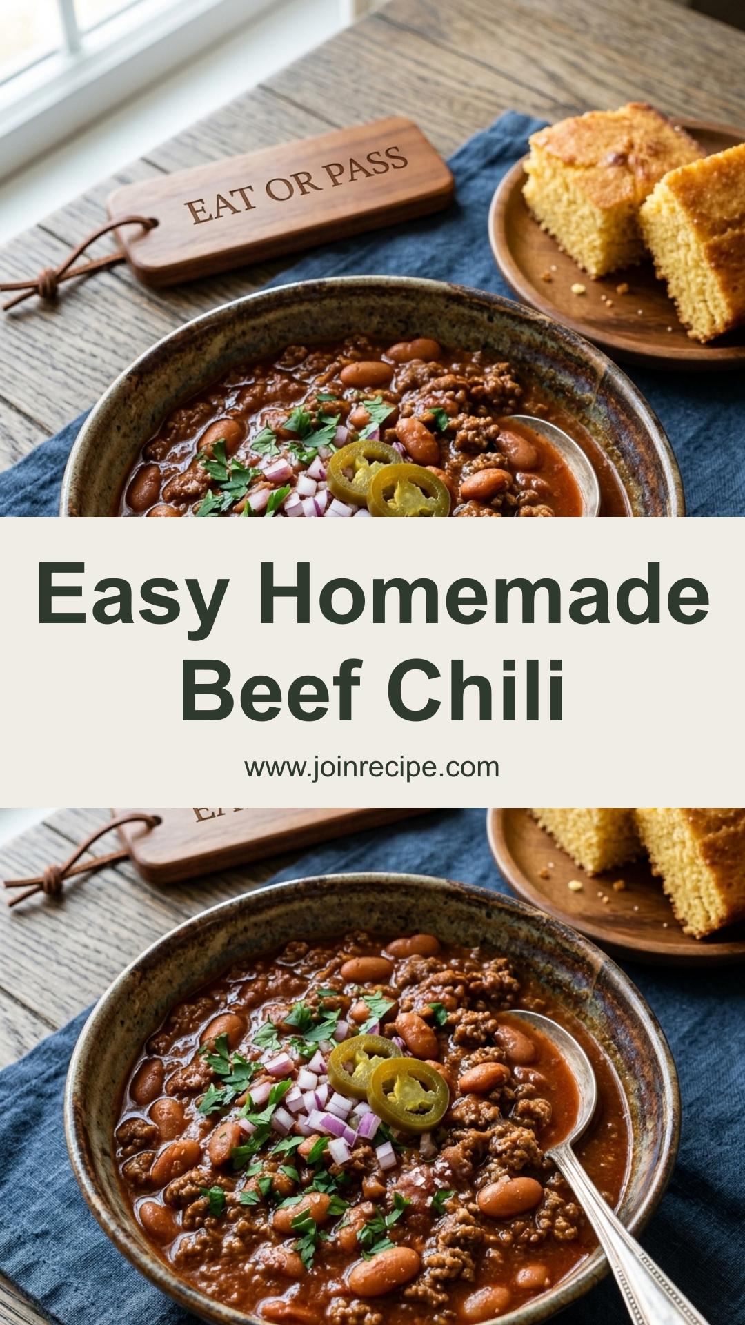 Easy Homemade Beef Chili: Hearty and Smoky Comfort Food — pin 2