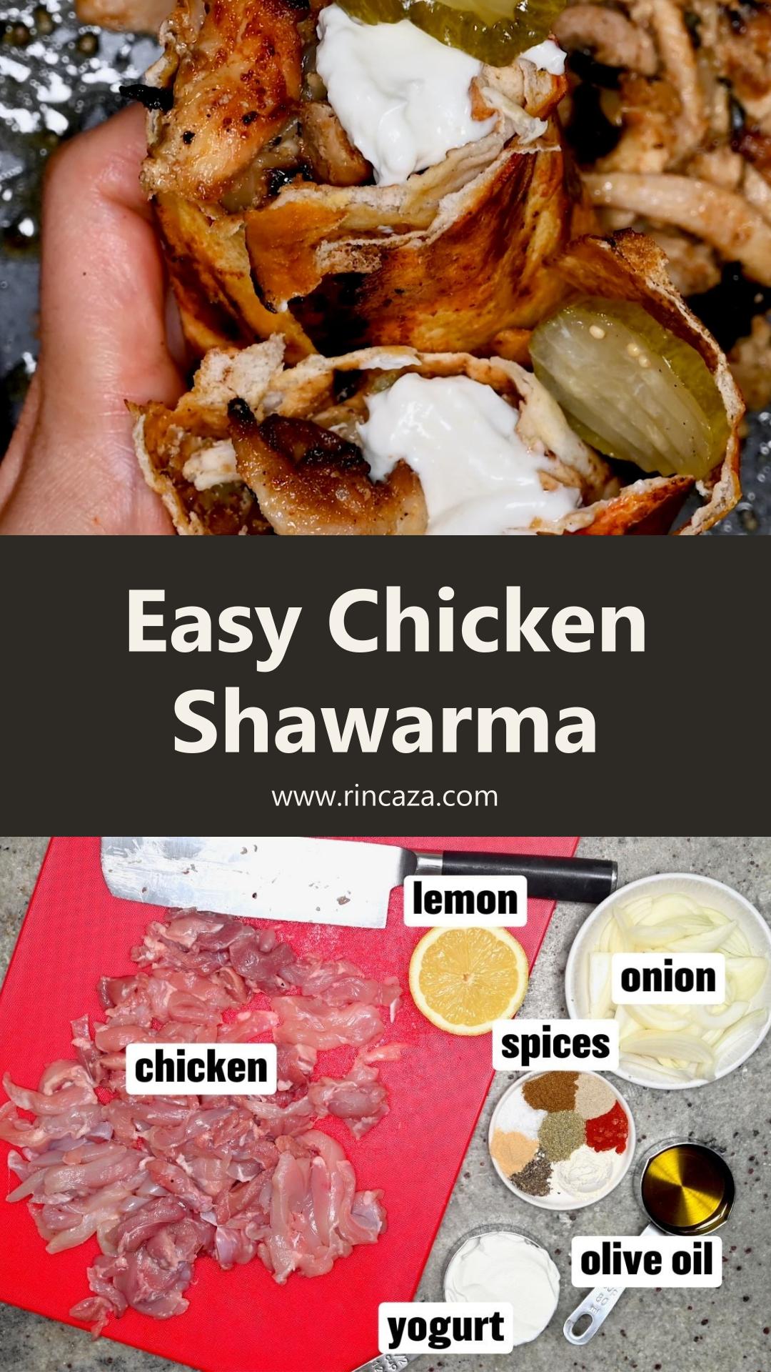 Chicken Shawarma with Tender Yogurt-Marinated Strips and Crisp Edges — pin 1