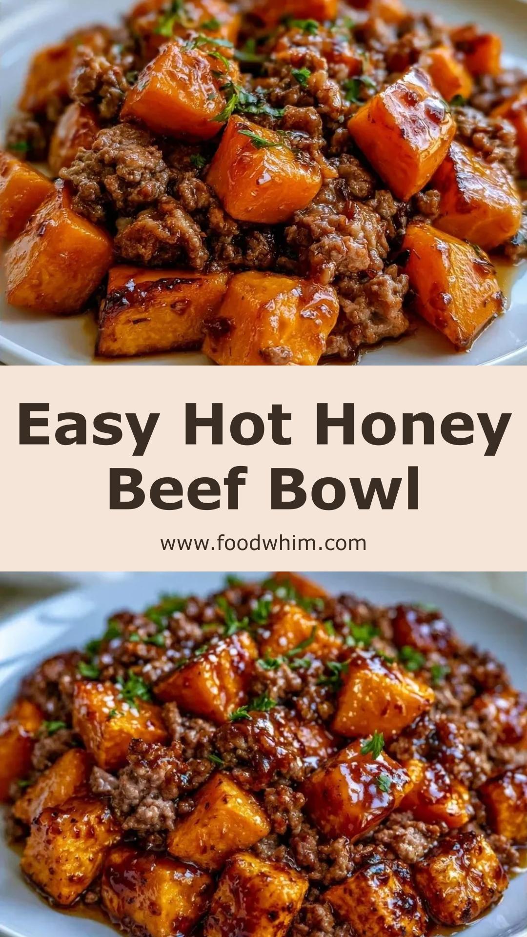 Hot Honey Beef Bowl with Charred Sweet Potatoes and Arugula — pin 3